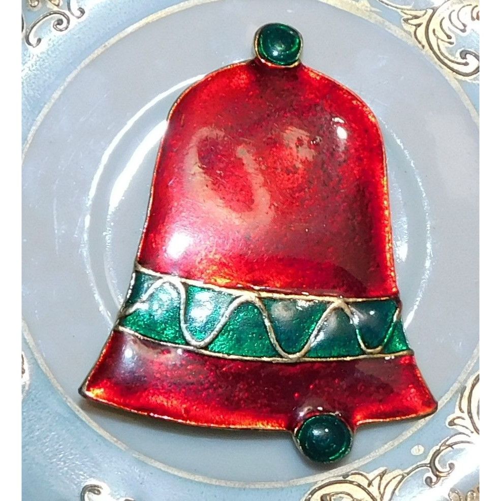 Other Large Vintage Enamel Holiday Bell Brooch Size ONE SIZE - 2 Thumbnail