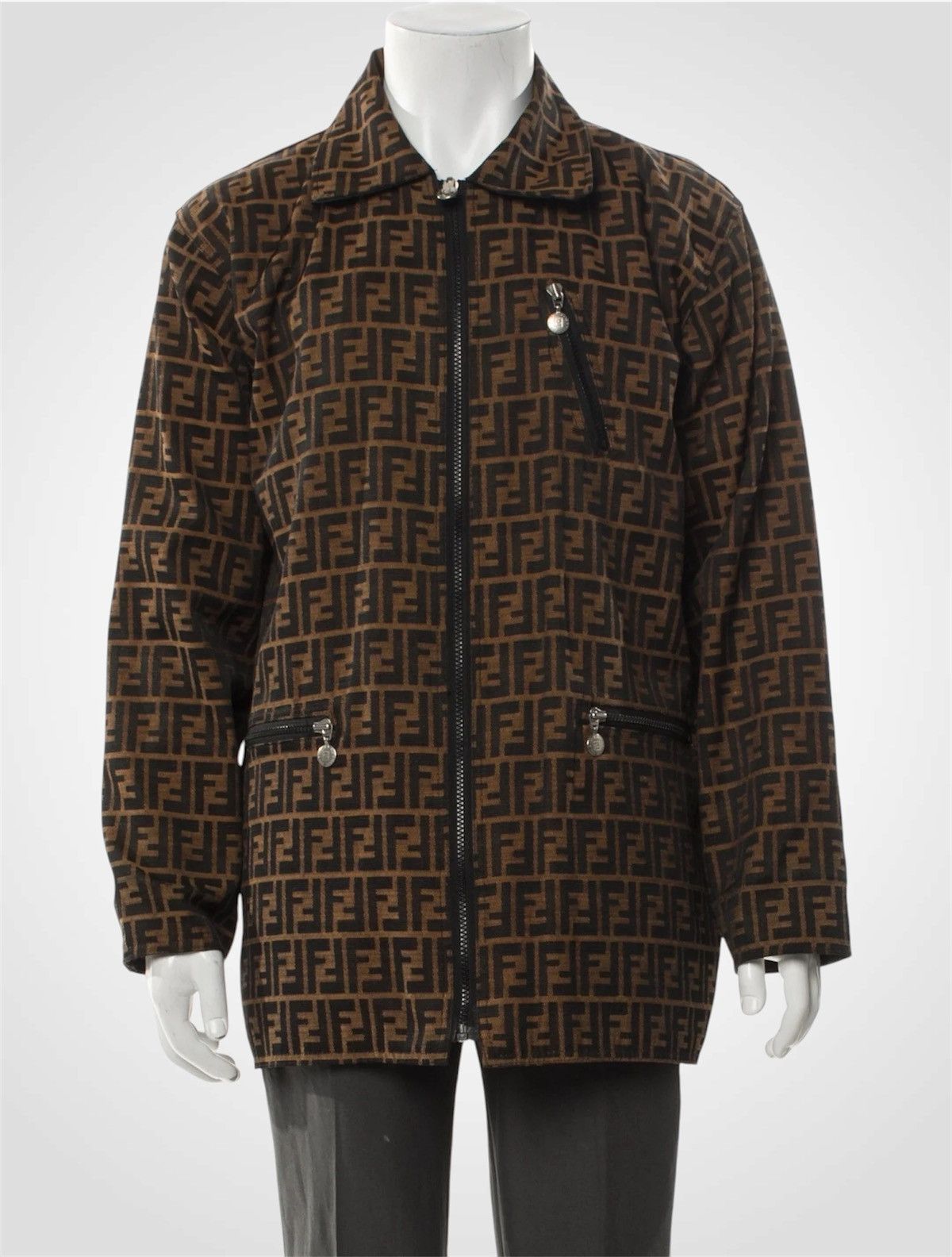 Fendi 🔥VINTAGE FENDI ROMA ZUCCA MONOGRAM PATTERN REVERSIBLE JACKET Size US L / EU 52-54 / 3 - 1 Thumbnail
