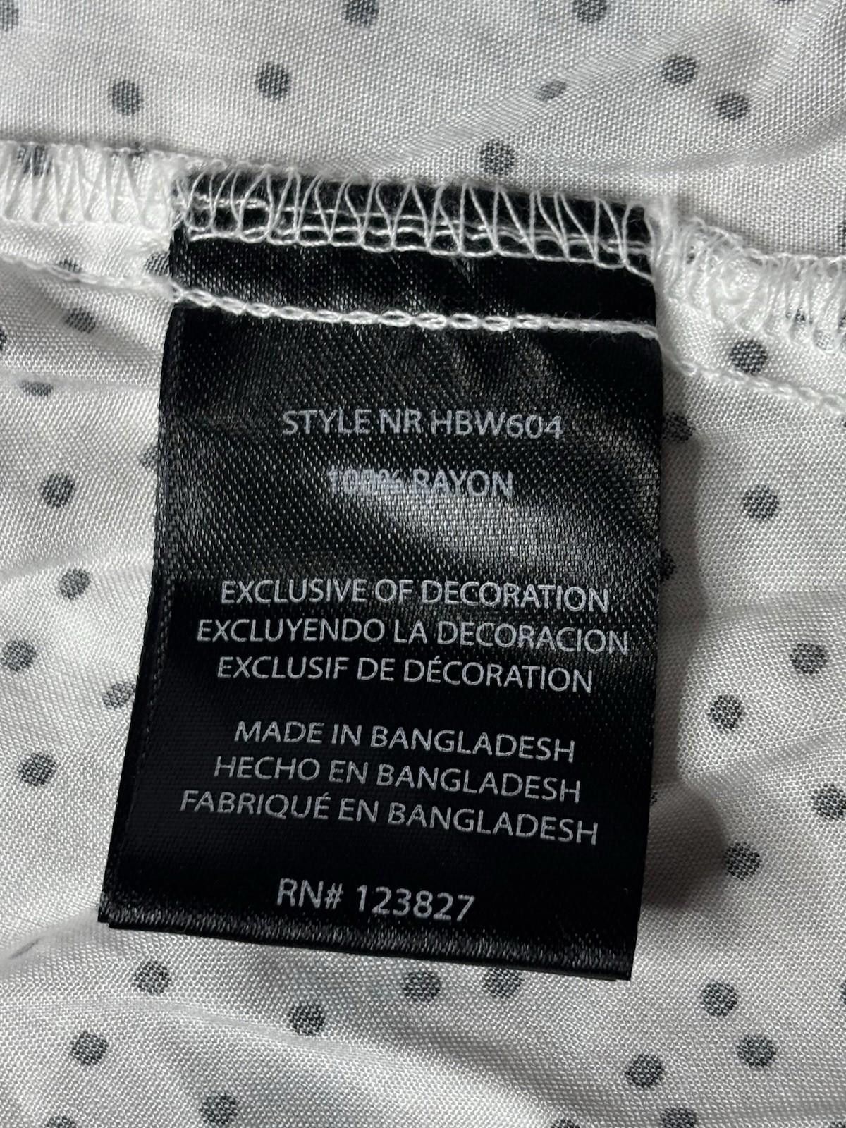 Harve Benard Harve Benard Top Womens Large Rayon White Black Dots Tie Size L / US 10 / IT 46 - 9 Thumbnail