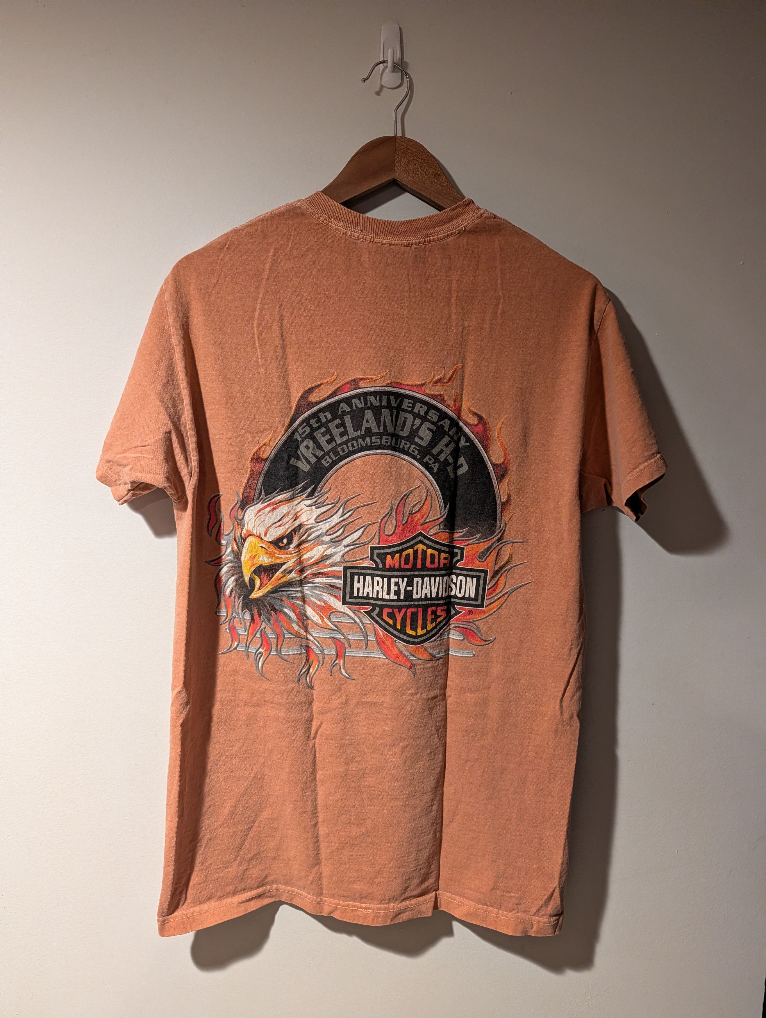 Harley Davidson Vintage 2006 Harley Davidson Motorcycle Eagle Flames T-Shirt Size US M / EU 48-50 / 2 - 5 Thumbnail