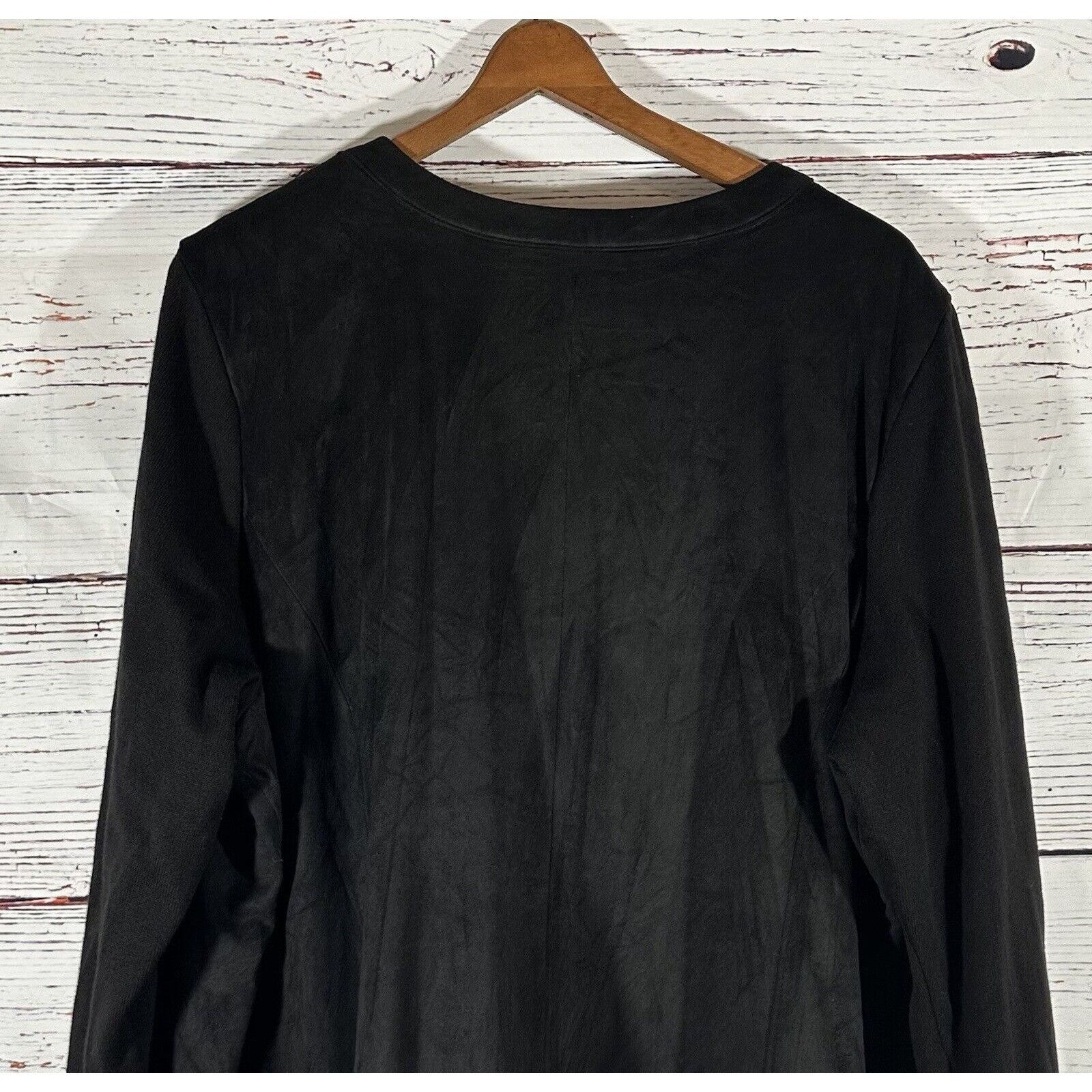 Halston H by Halston Faux Suede Sweater Jacket With Knit Sleeves Bla Size XXL / US 16-18 / IT 52-54 - 11 Thumbnail