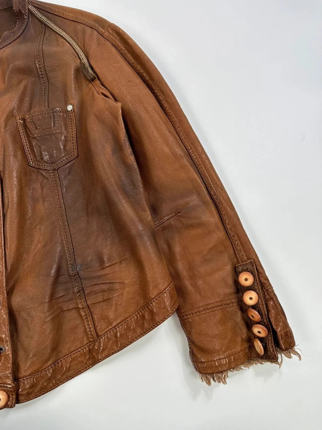 Marithe + Francois Girbaud Marithé + Francois Girbaud Patch Leather jacket Brown Size M / US 6-8 / IT 42-44 - 7 Thumbnail