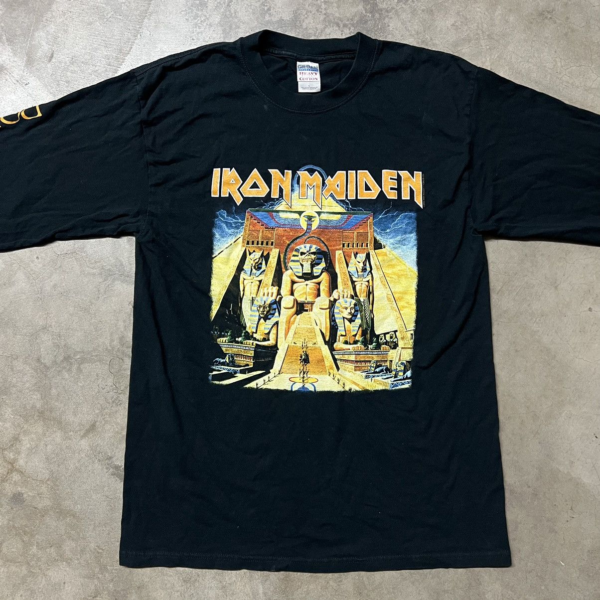 Band Tees × Vintage Vintage Iron Maiden Powerslave Metal Band L/S T-Shirt Size US L / EU 52-54 / 3 - 3 Thumbnail