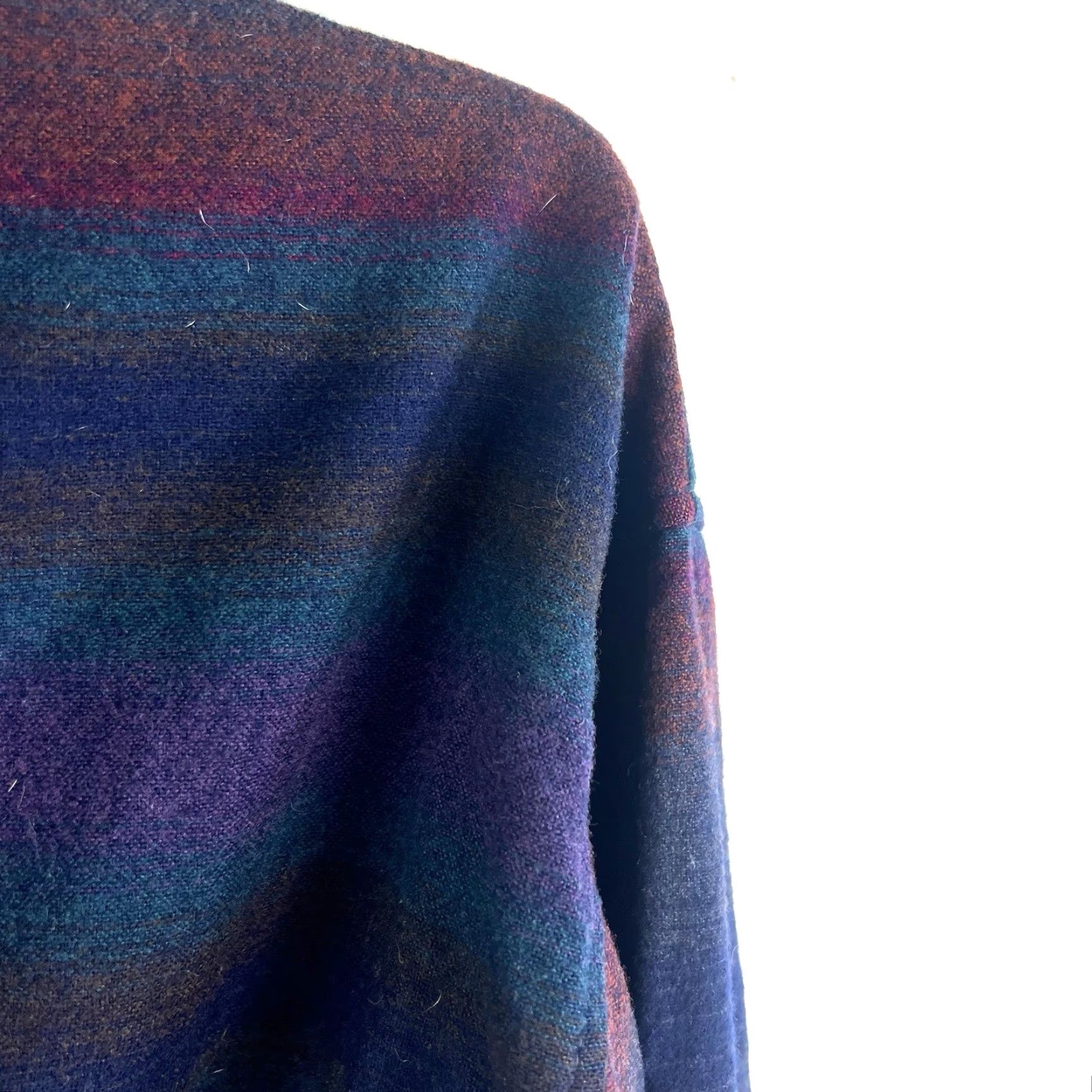 VINTAGE Pendleton Cardigan Striped Virgin Wool Blue 50 Chest L Regular Men’s 1970s EUC