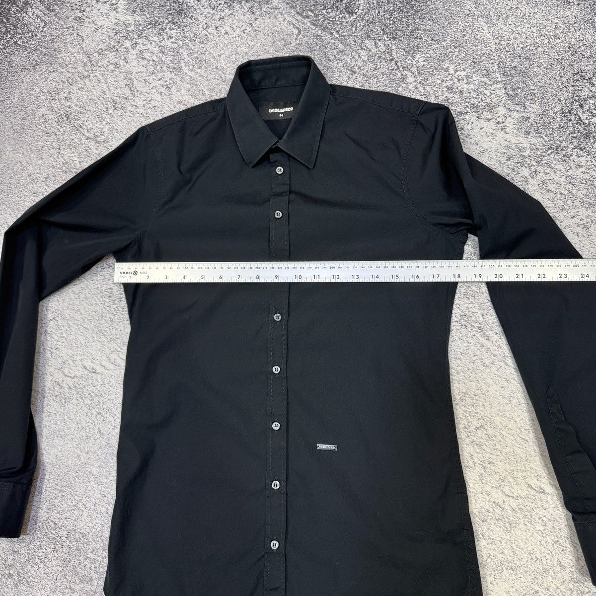 Dsquared2 Dsquared2 Mens Classic Black Cotton Shirt Metal Logo Plate S Size US S / EU 44-46 / 1 - 12 Thumbnail