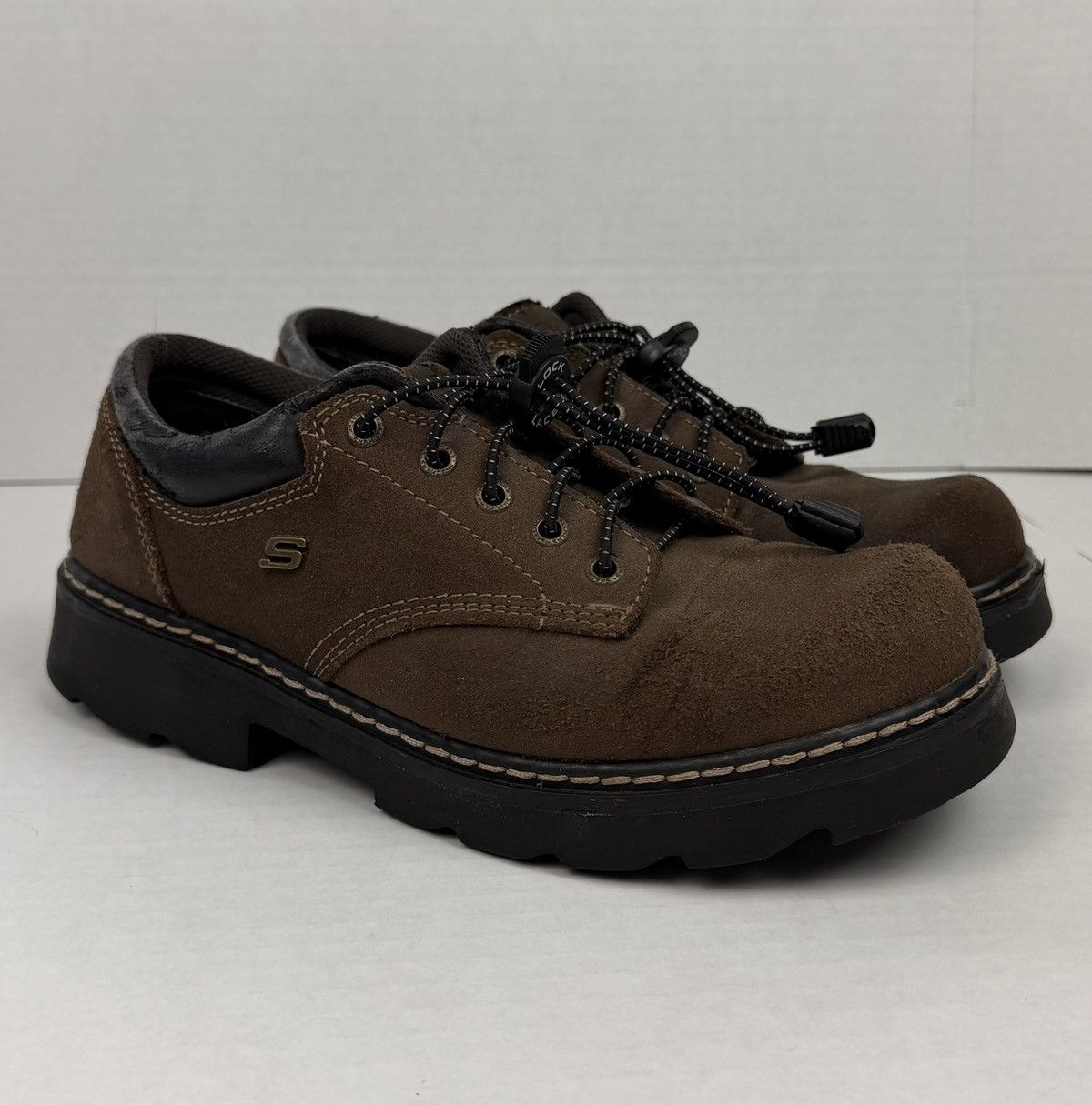 SKECHERS Skechers Parties Mate Shoes Suede Oxford 90s Y2K Chunky Lace Size US 10 / IT 40 - 1 Thumbnail