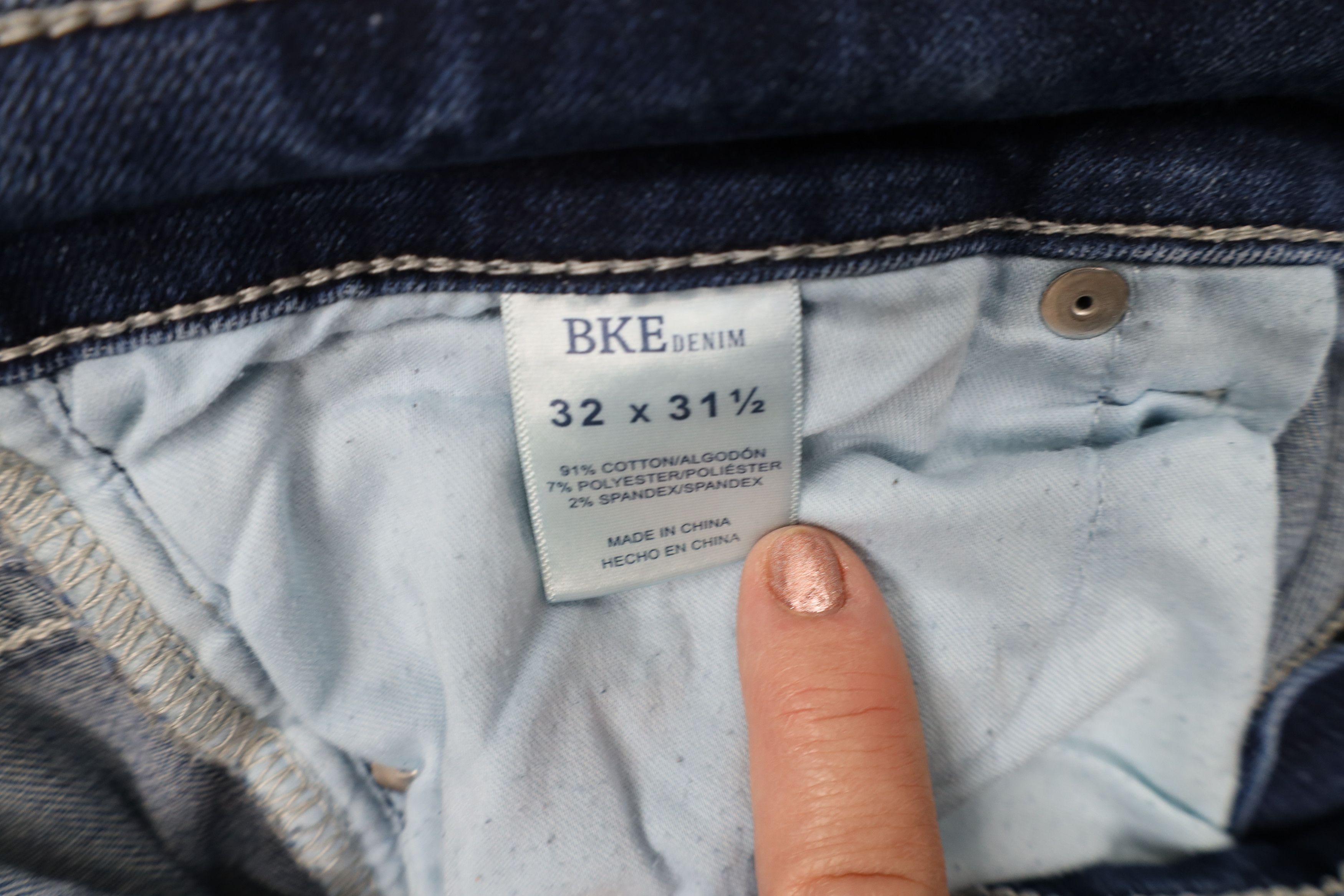 Vintage Buckle BKE Distressed Thick Stitch Stretch Victoria Jeans Size 32" / US 10 / IT 46 - 9 Thumbnail