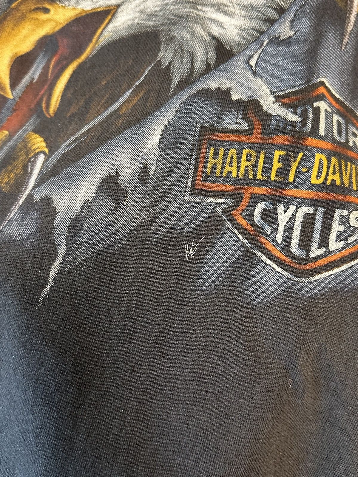Harley Davidson Vintage Harley Davidson T-Shirt Men's 3D Emblem Eagle 1990 Size US L / EU 52-54 / 3 - 2 Thumbnail