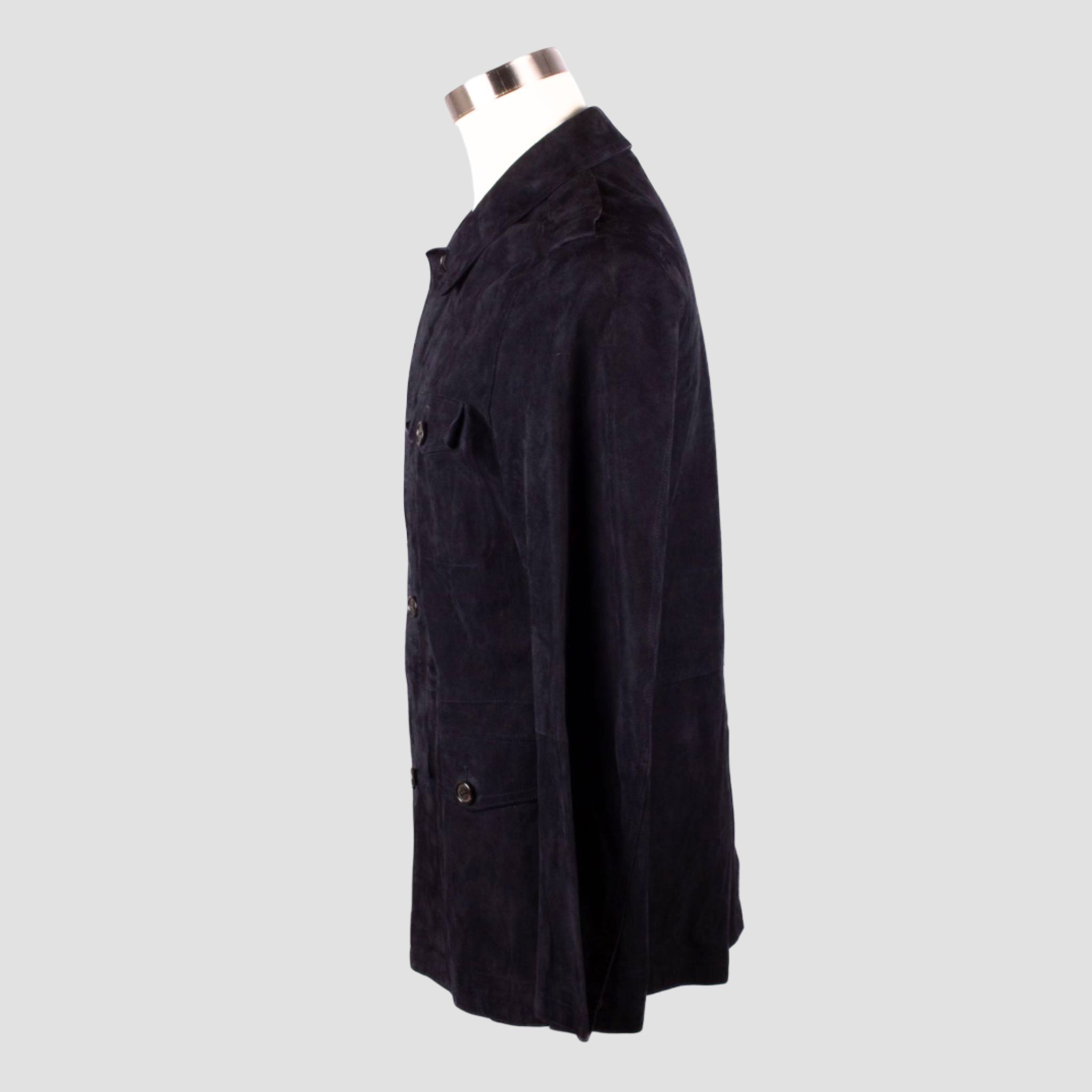 Prada PRADA S/S 2003 Dark Navy Suede Leather Field Jacket Size US M / EU 48-50 / 2 - 3 Thumbnail