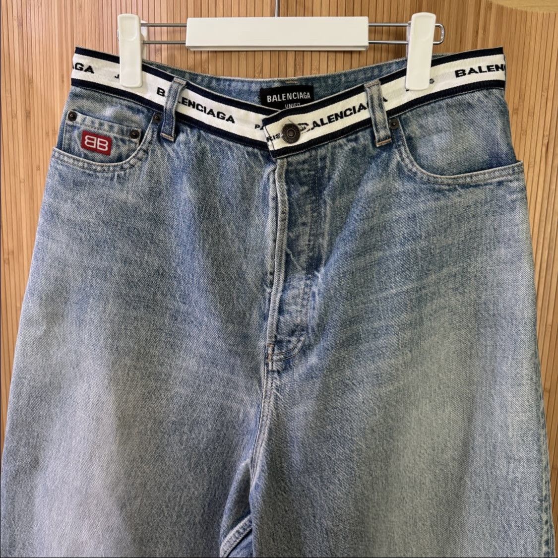 Balenciaga Balenciaga Waist Logo Denim Pants Size US 35 - 6 Thumbnail