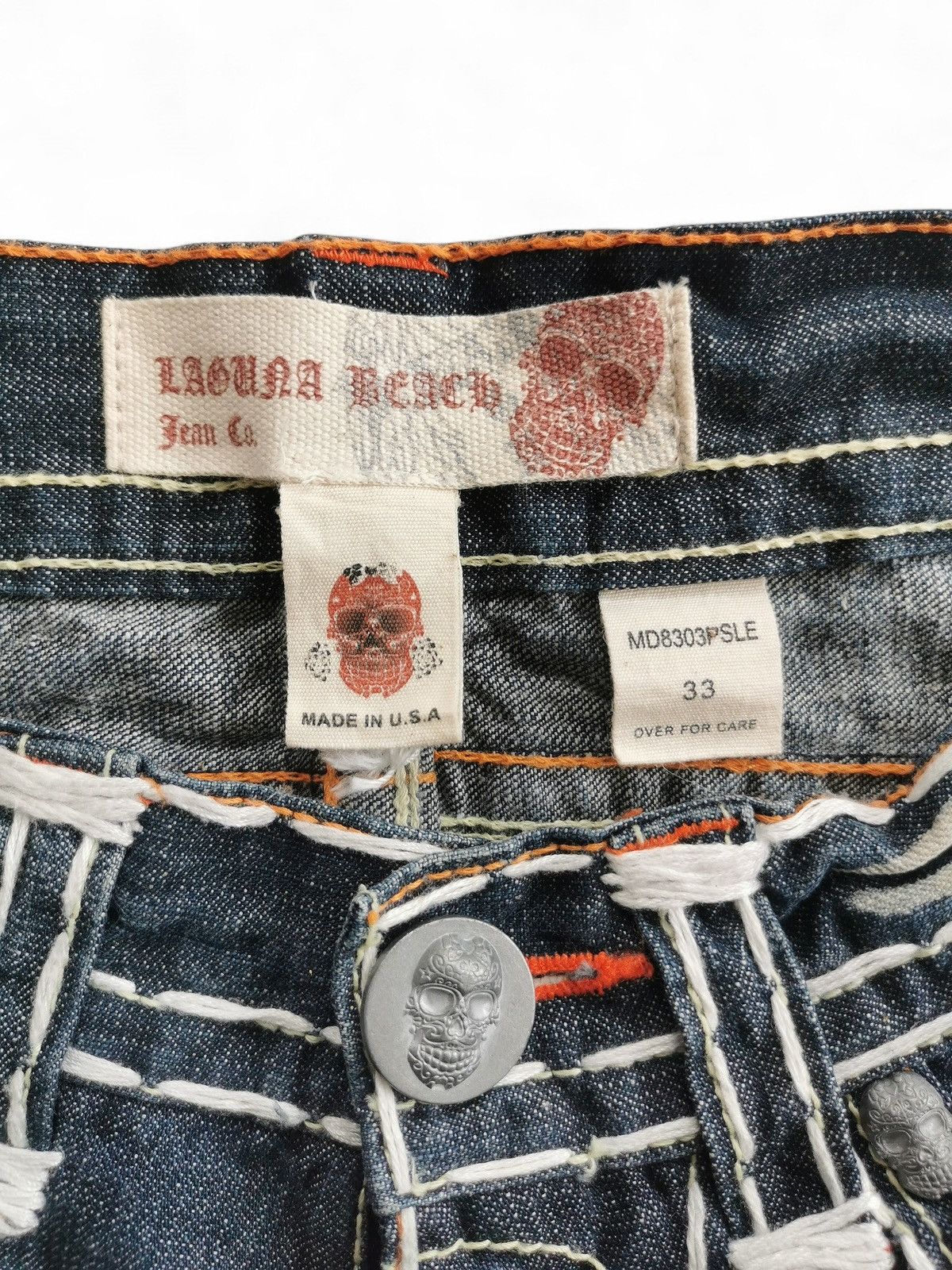 Other Flared Vintage Laguna Beach Big Stitch Denim Bootcut Jeans Size US 33 - 12 Thumbnail