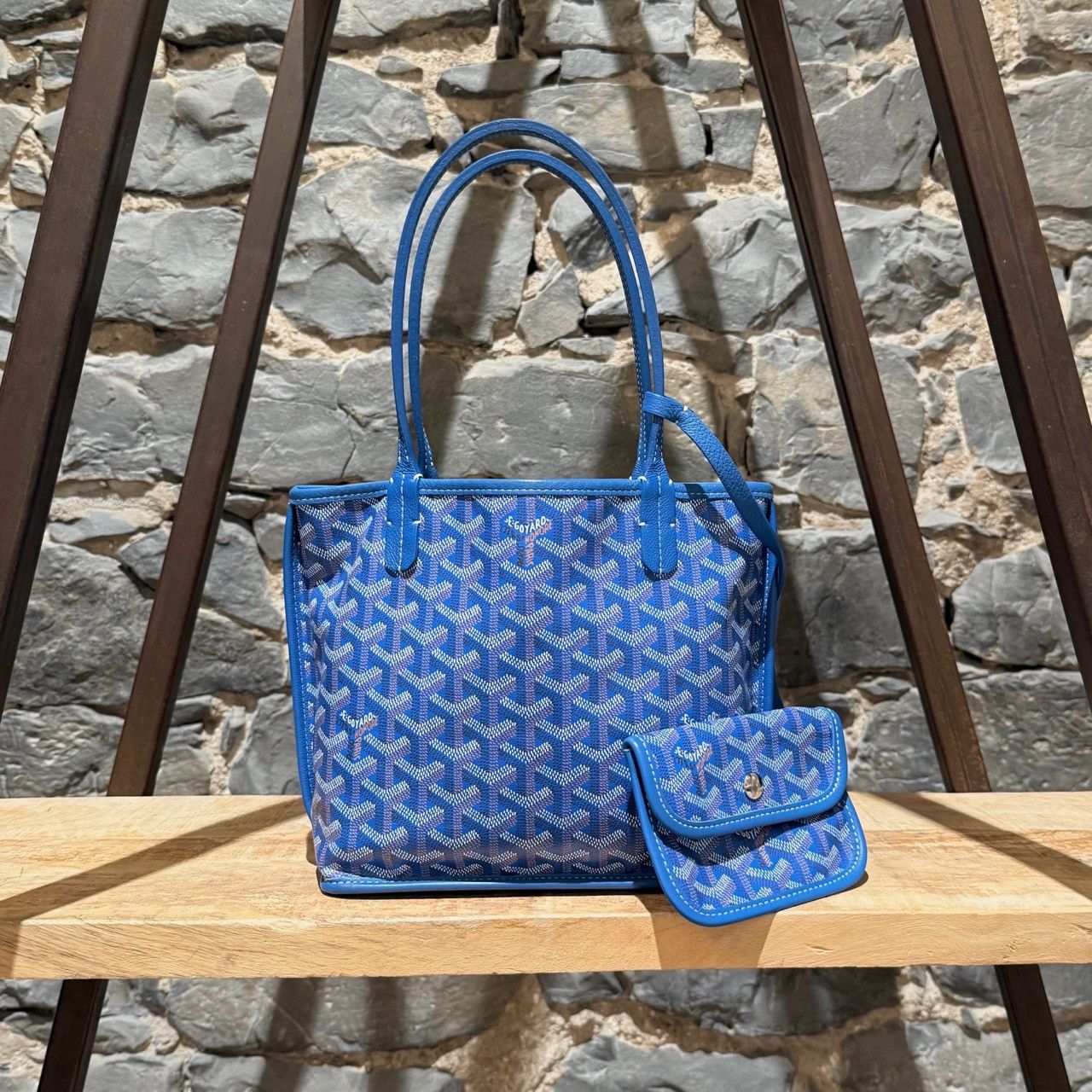 Goyard Goyard Blue Goyardine Mini Anjou Shoulder Bag Size ONE SIZE - 1 Thumbnail
