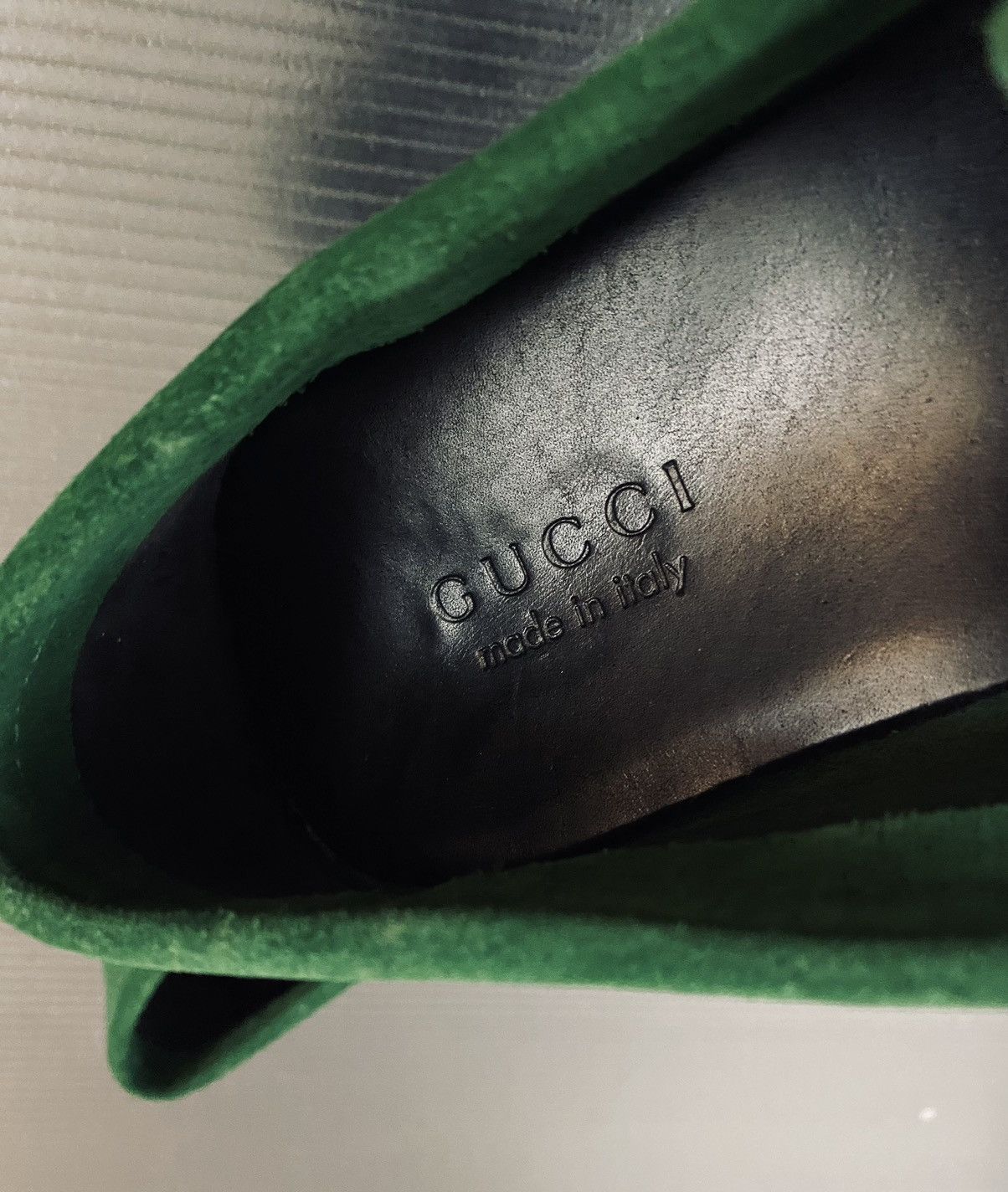 Tom Ford Gucci x Tom Ford 🇮🇹 Shamrock Suede Blk Bamboo Vintage 12 NEW Size US 12 / EU 45 - 2 Thumbnail