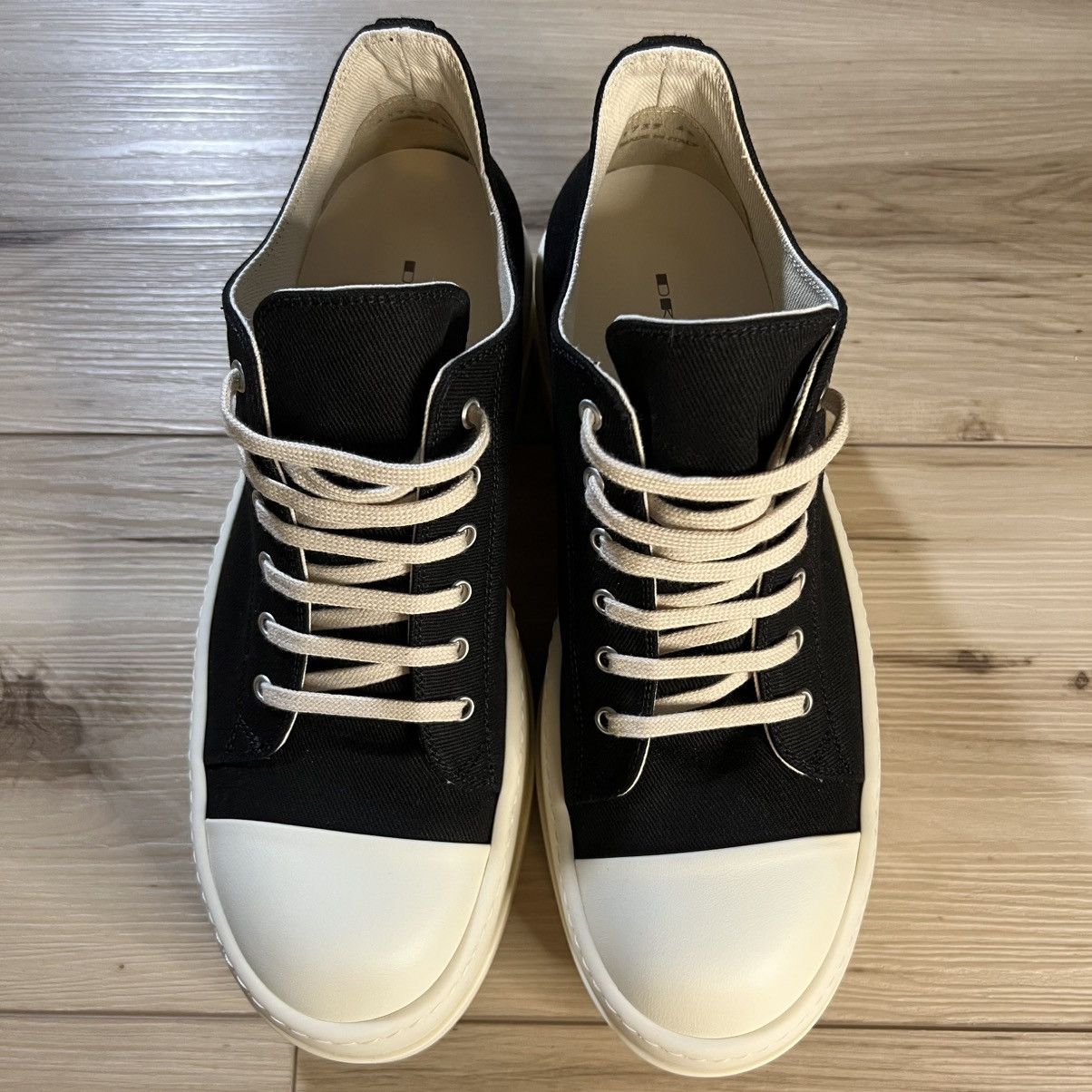 Rick Owens Drkshdw Rick Owens DRKSHDW Double Bumper Ramones Low Canvas Sneaker Size US 12 / EU 45 - 5 Thumbnail