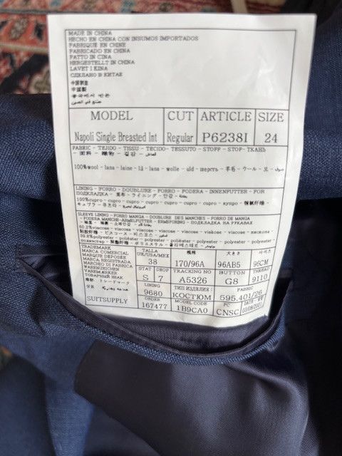 Suitsupply Suitsupply Mid Blue Napoli Suit - 38 Size 38S - 3 Thumbnail