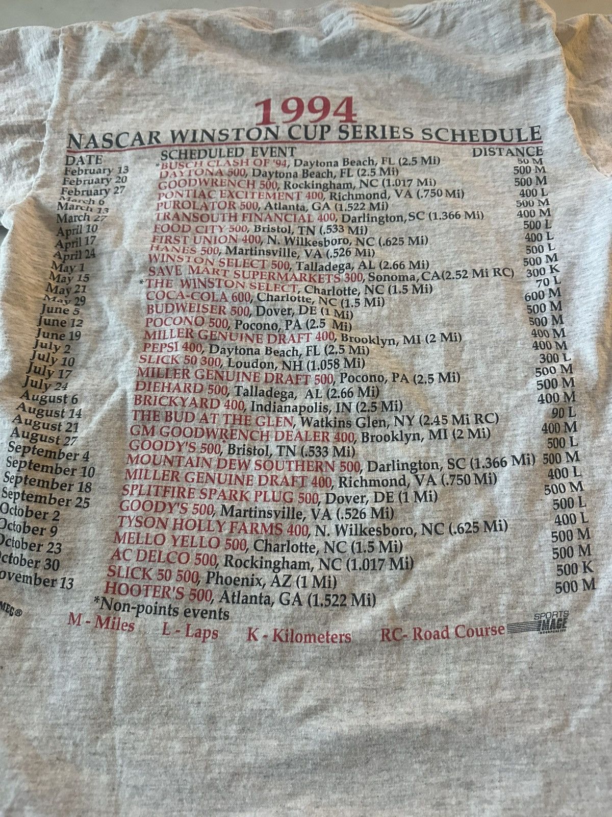 Nutmeg Dale Earnhardt 1994 winston cup schedule release shirt Size US M / EU 48-50 / 2 - 6 Thumbnail