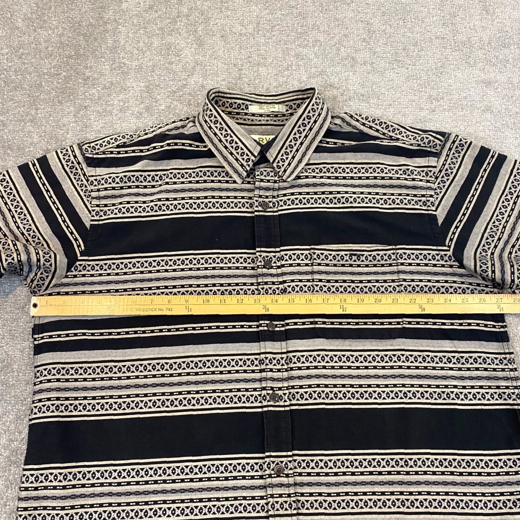 Orvis ORVIS Shirt 2XL Mens Brown Black Stripe Southwestern Button Up Short Sleeve Hike Size US XXL / EU 58 / 5 - 7 Thumbnail