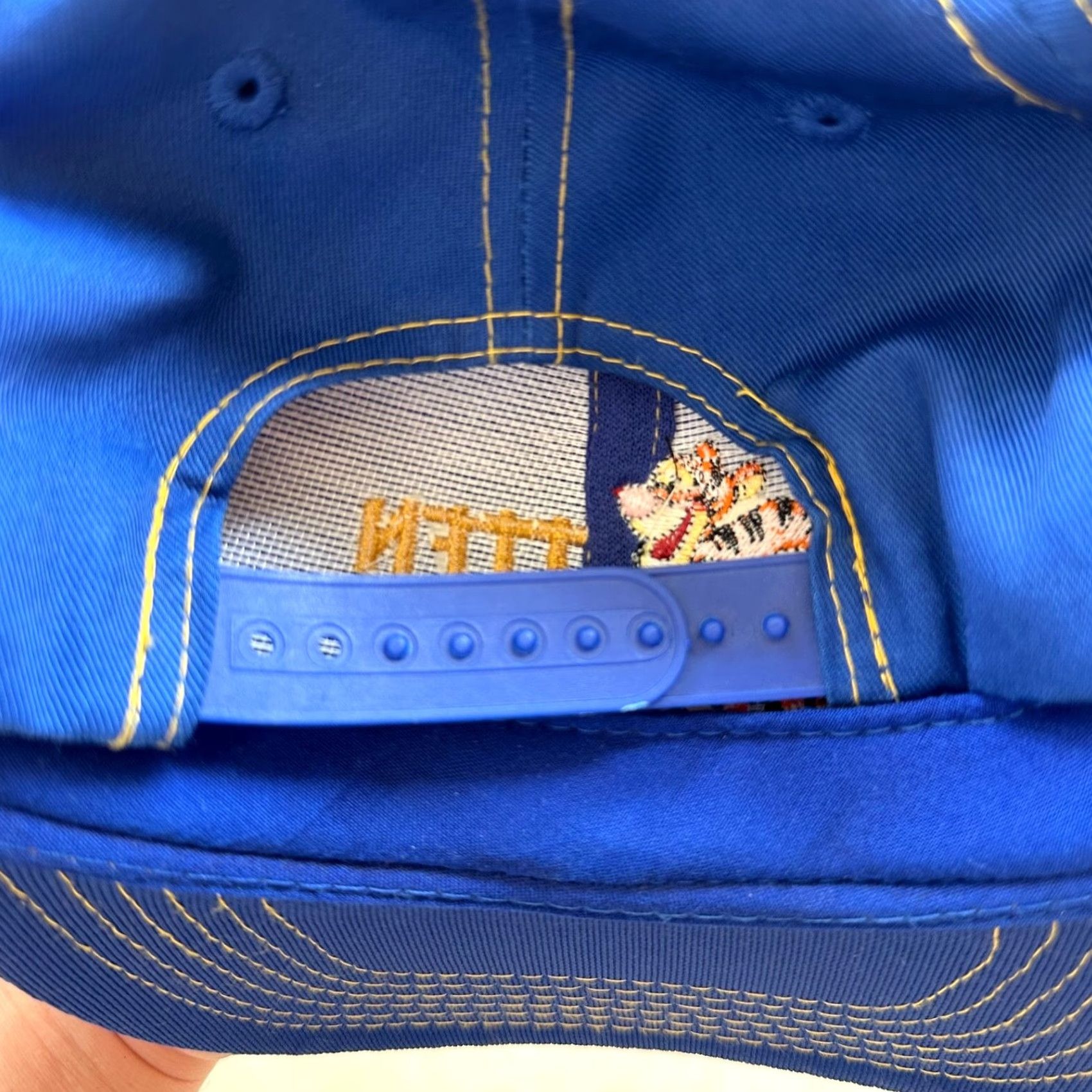 Disney VINTAGE Disney Tigger Hat Cap Snapback Adjustable TA TA For Now Men One Size Blue Cotton Snapback Mens Boys 6 5/8 Size ONE SIZE - 3 Thumbnail