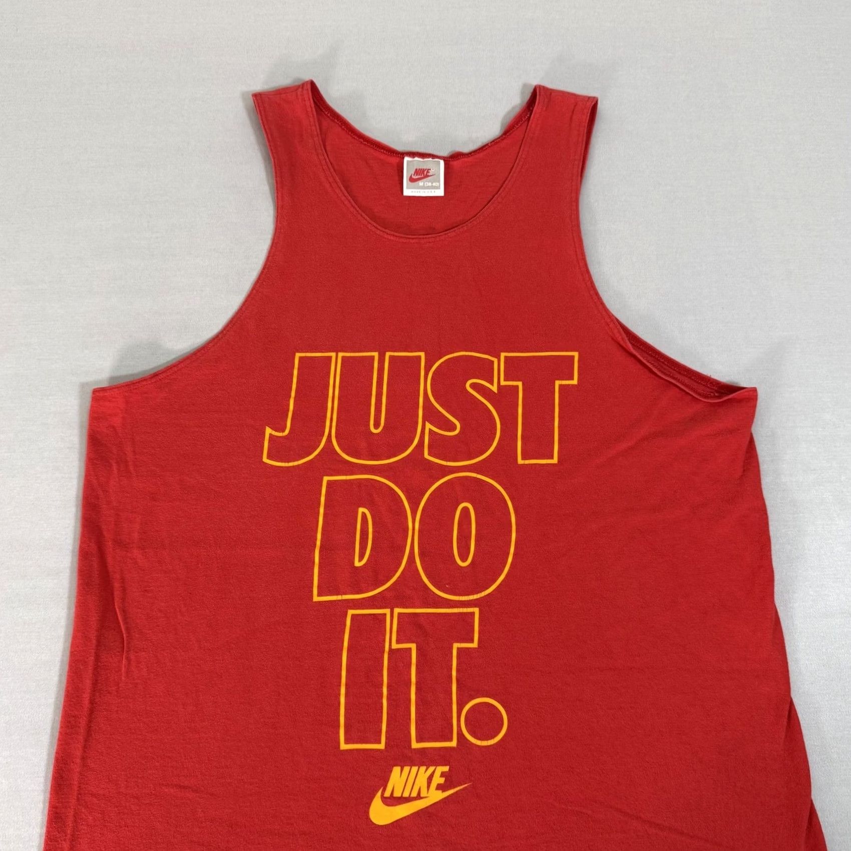 Nike VINTAGE Nike Shirt Mens Medium Red Tank Top Just Do It Single Stitch 90s USA Gym Size US M / EU 48-50 / 2 - 2 Thumbnail