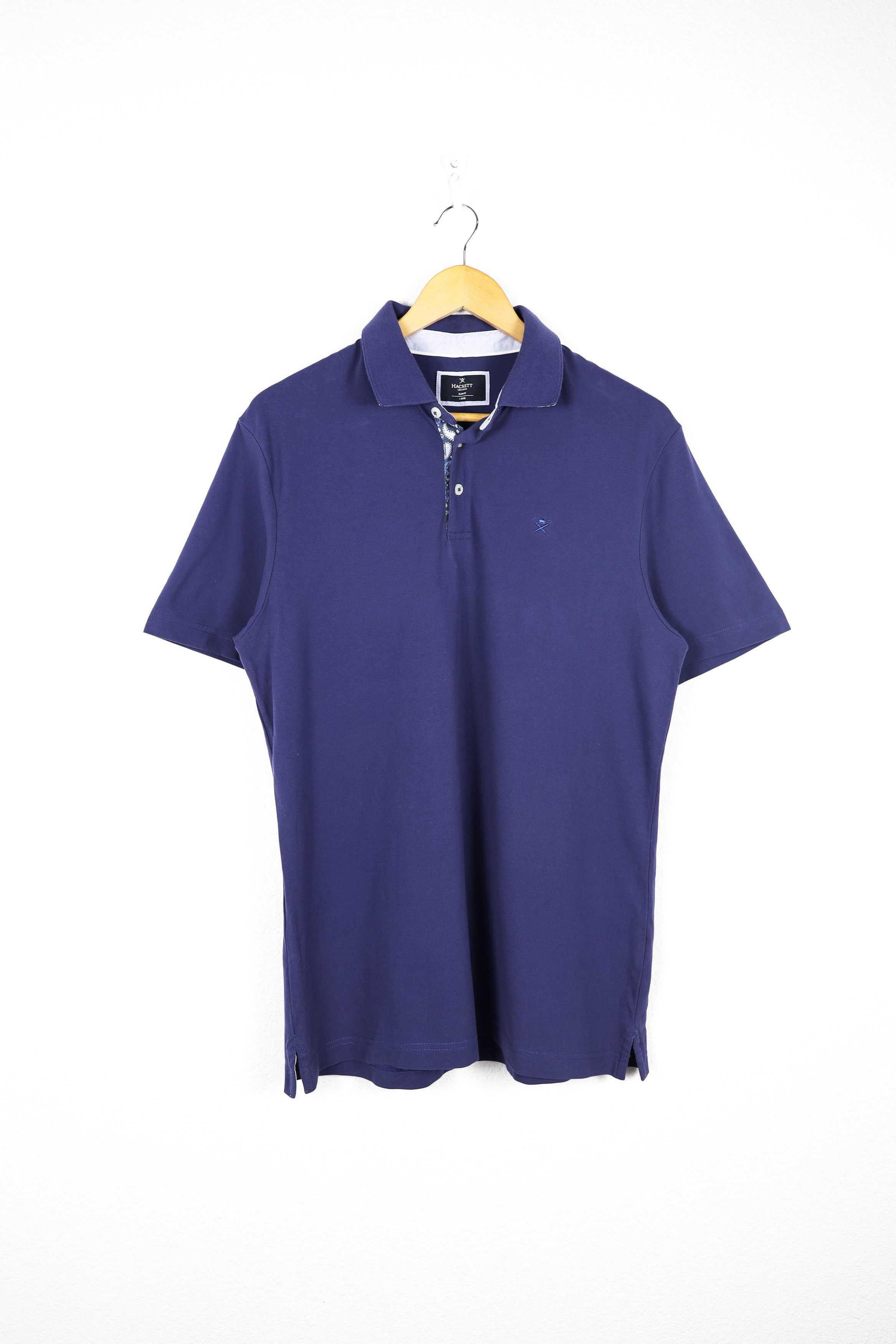 Hackett Hackett London Logo Blue Slim Fit Polo Shirt Size L Size US L / EU 52-54 / 3 - 1 Thumbnail