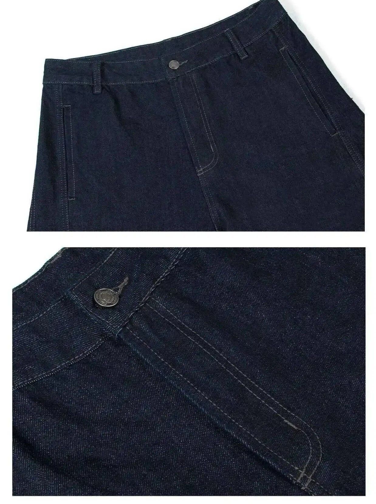 Japanese Brand Extra Wide Leg Dark Blue Navy Denim Jeans Size US 34 / EU 50 - 5 Thumbnail