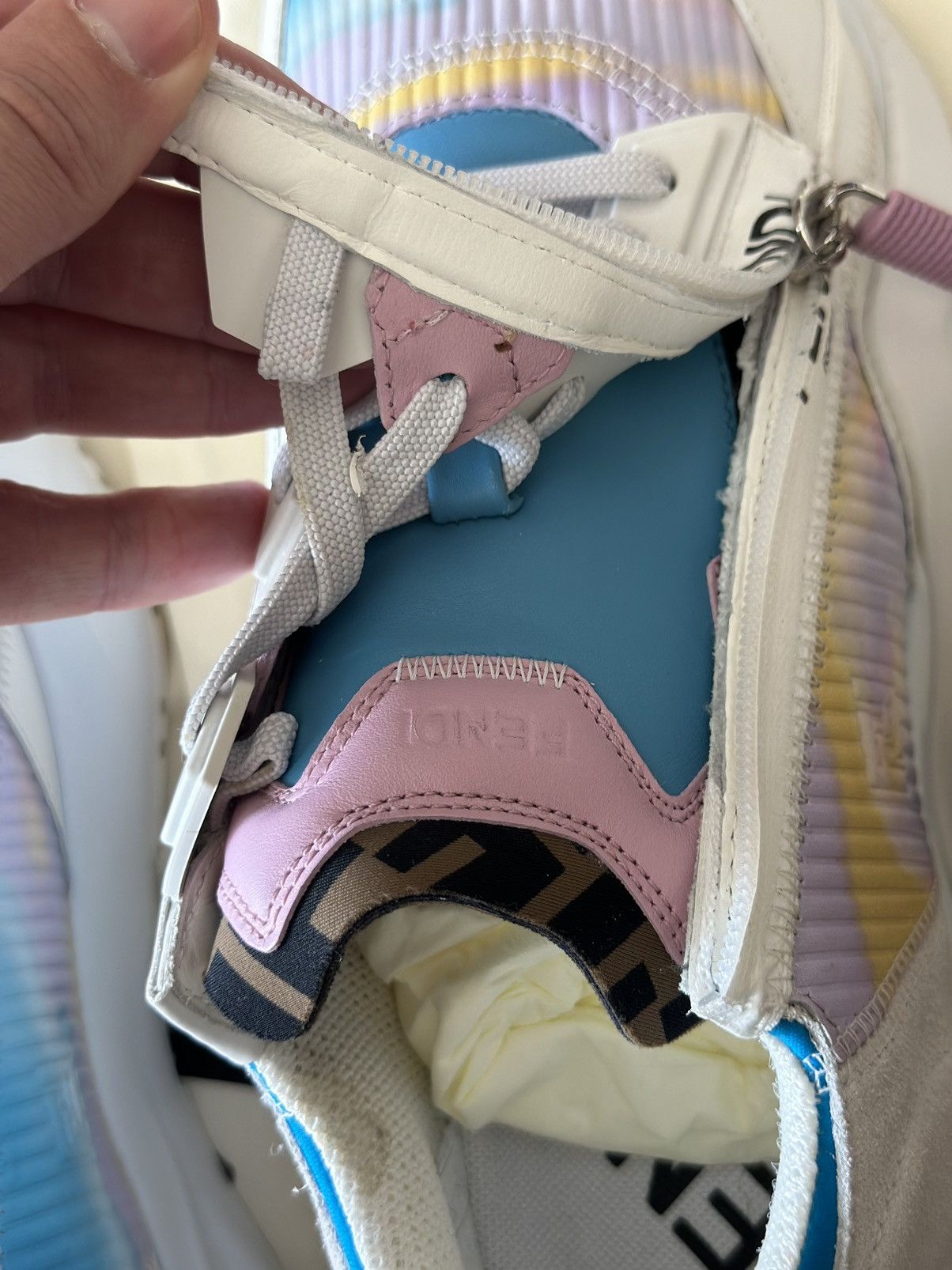 Fendi FENDI Flow Fabric Light Blue Purple Low Top Sneakers Size US 9 / EU 42 - 9 Thumbnail
