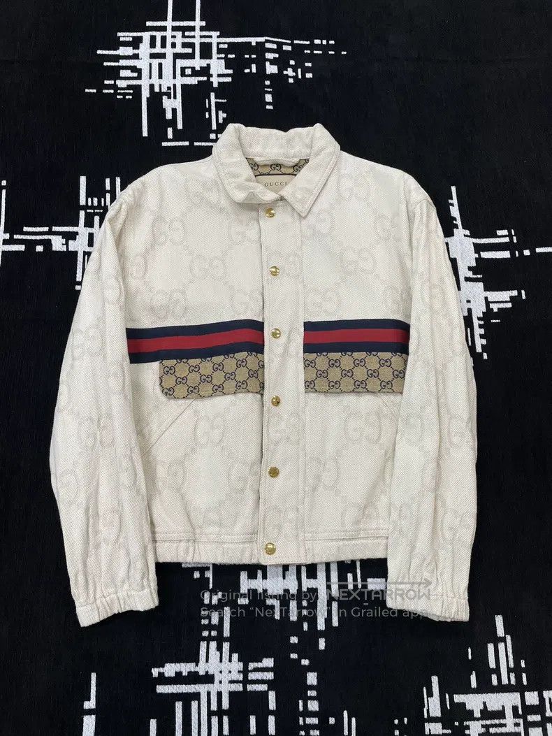 Gucci Gucci White, red and blue striped stitching, full print, f Size US S / EU 44-46 / 1 - 1 Thumbnail