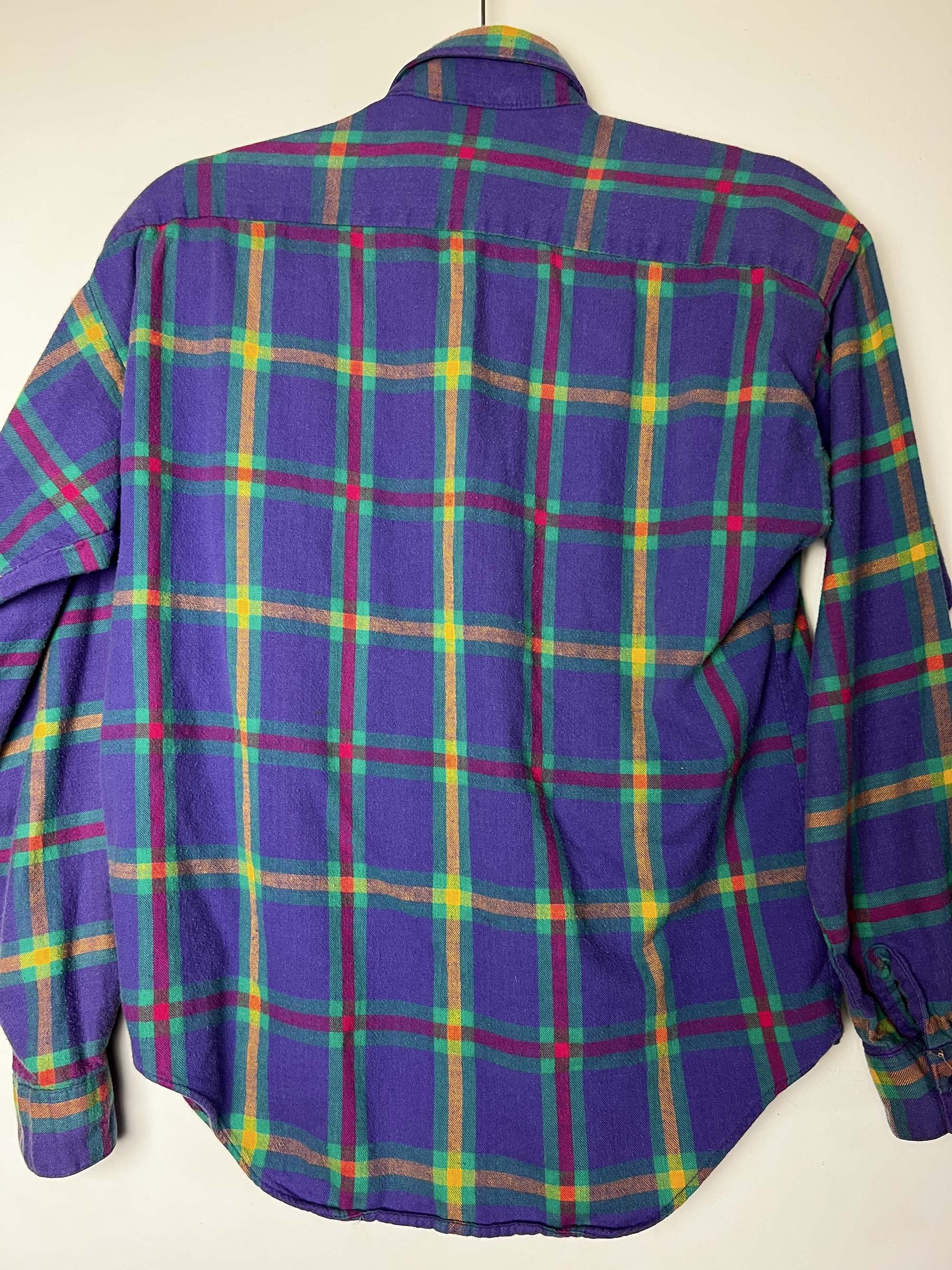Vintage Vintage 1980's Idioms Plaid Flannel Long Sleeve Button Up Size US S / EU 44-46 / 1 - 8 Thumbnail