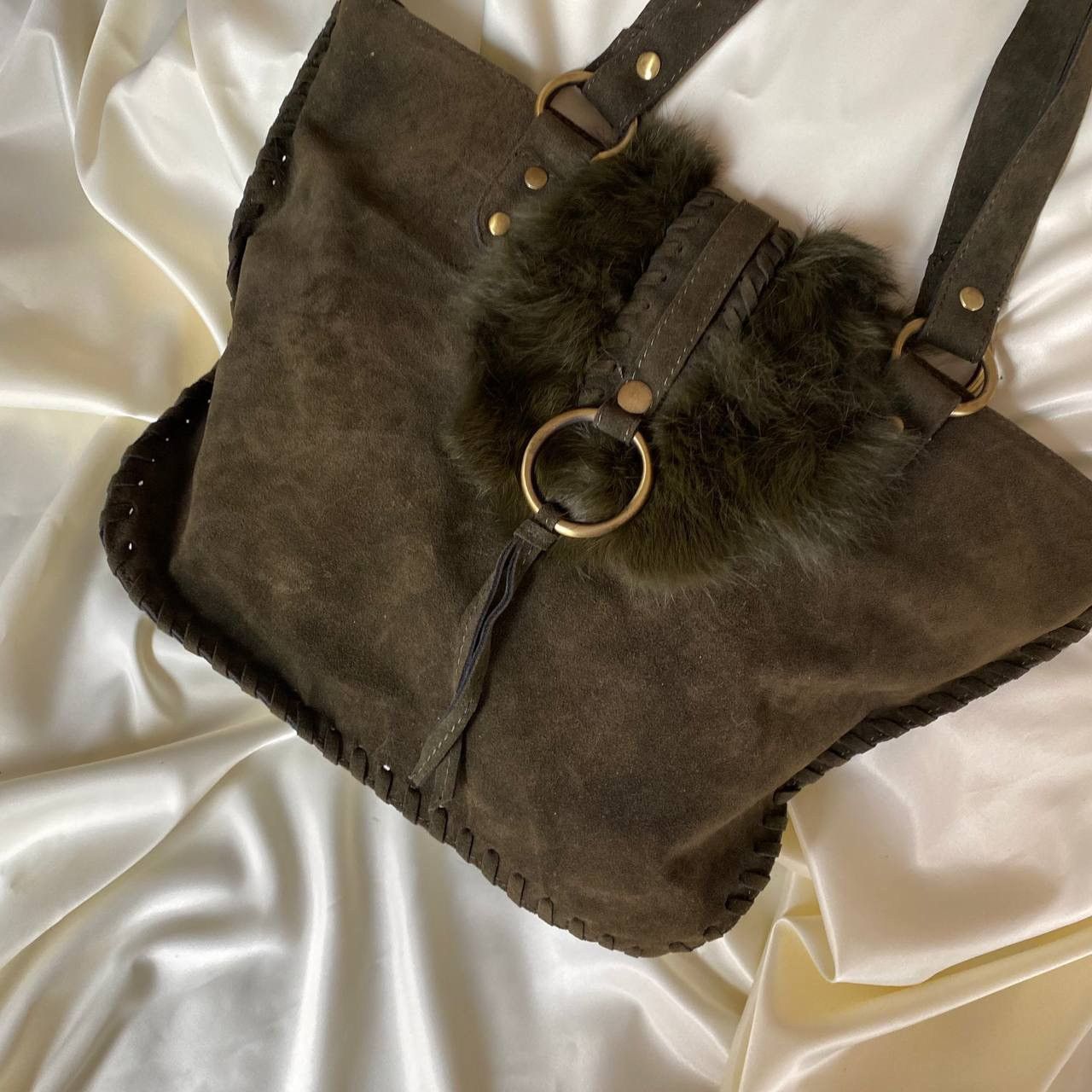 Vintage Vintage green suede shoulder bag Size ONE SIZE - 7 Thumbnail
