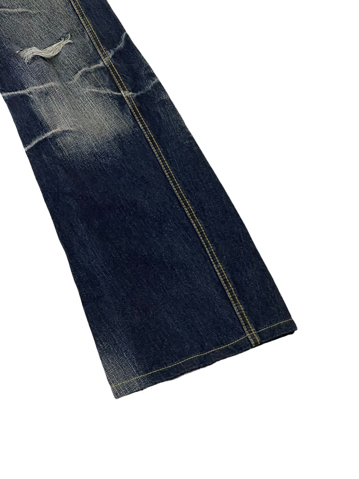 Japanese Brand Flare Jeans Nicole Club Distress Faded Boot Cut 7🟦3 Size US 34 / EU 50 - 4 Thumbnail