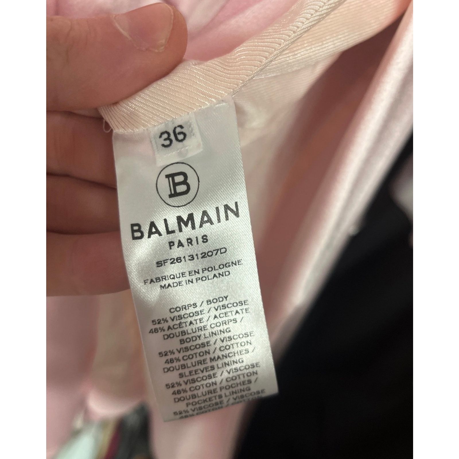 Balmain Balmain Pink Viscose Blazer & Trousers Suit Sz.36 Size XS / US 0-2 / IT 36-38 - 7 Thumbnail