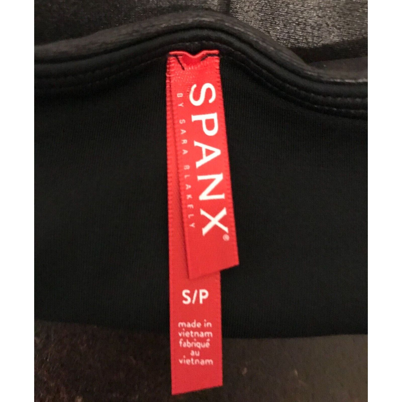 Spanx SPANX Women's Faux Leather Stripe Leggings Very Black/White Size 26" / US 2 / IT 38 - 7 Thumbnail