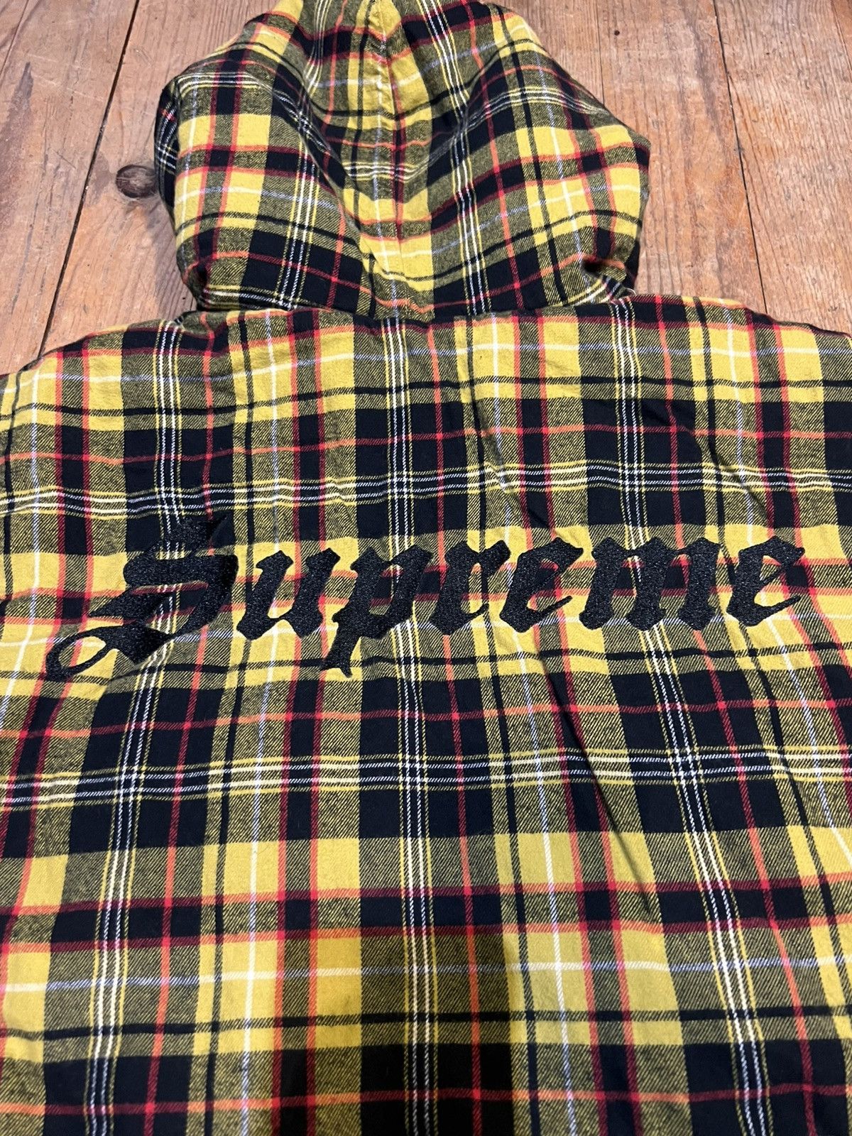 Supreme Supreme Lined zip up hooded flannel shirt Size US L / EU 52-54 / 3 - 4 Thumbnail