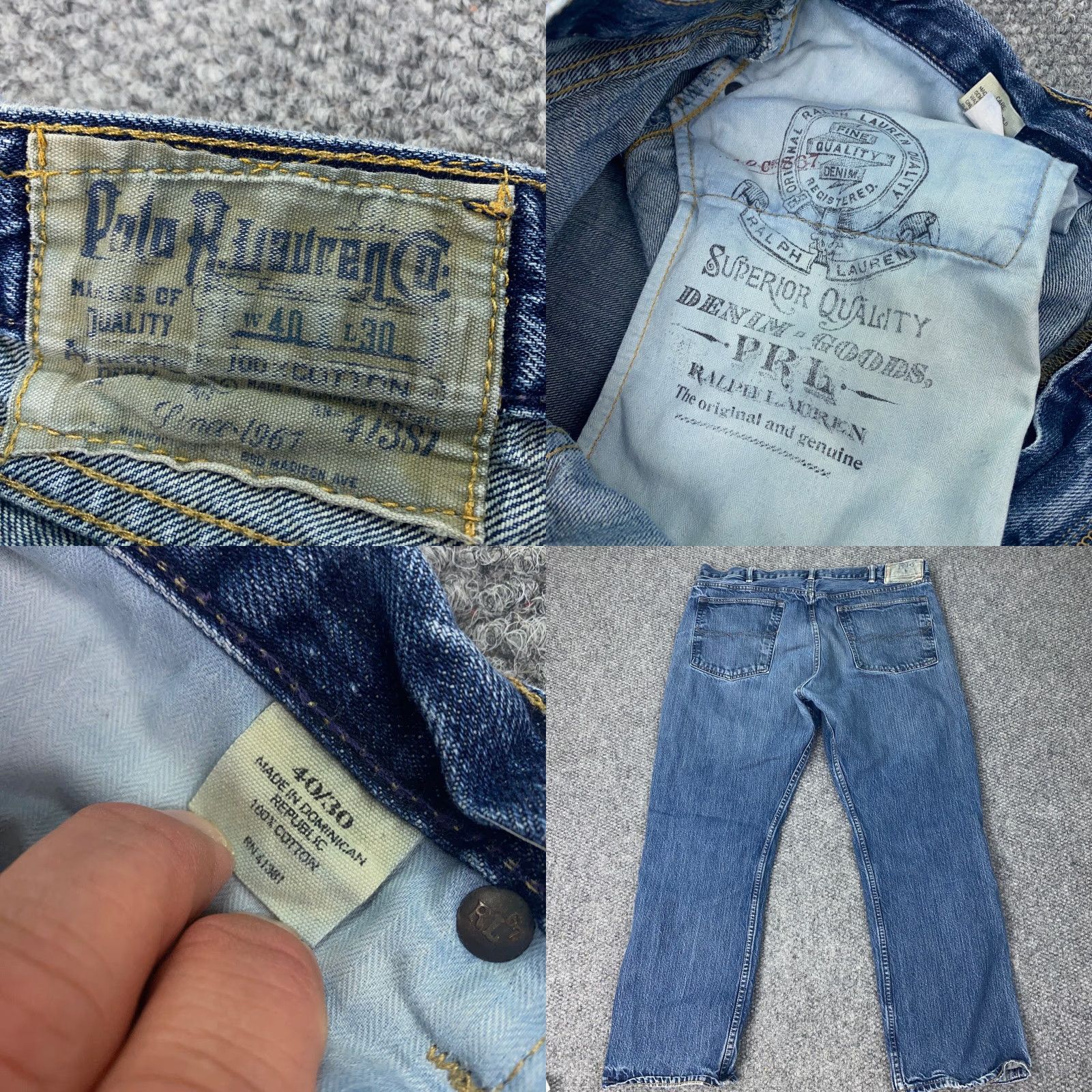 Polo Ralph Lauren VTG Polo Ralph Lauren Hampton Relaxed Straight Jeans Mens 40x30 Faded Stretch Size US L / EU 52-54 / 3 - 8 Thumbnail