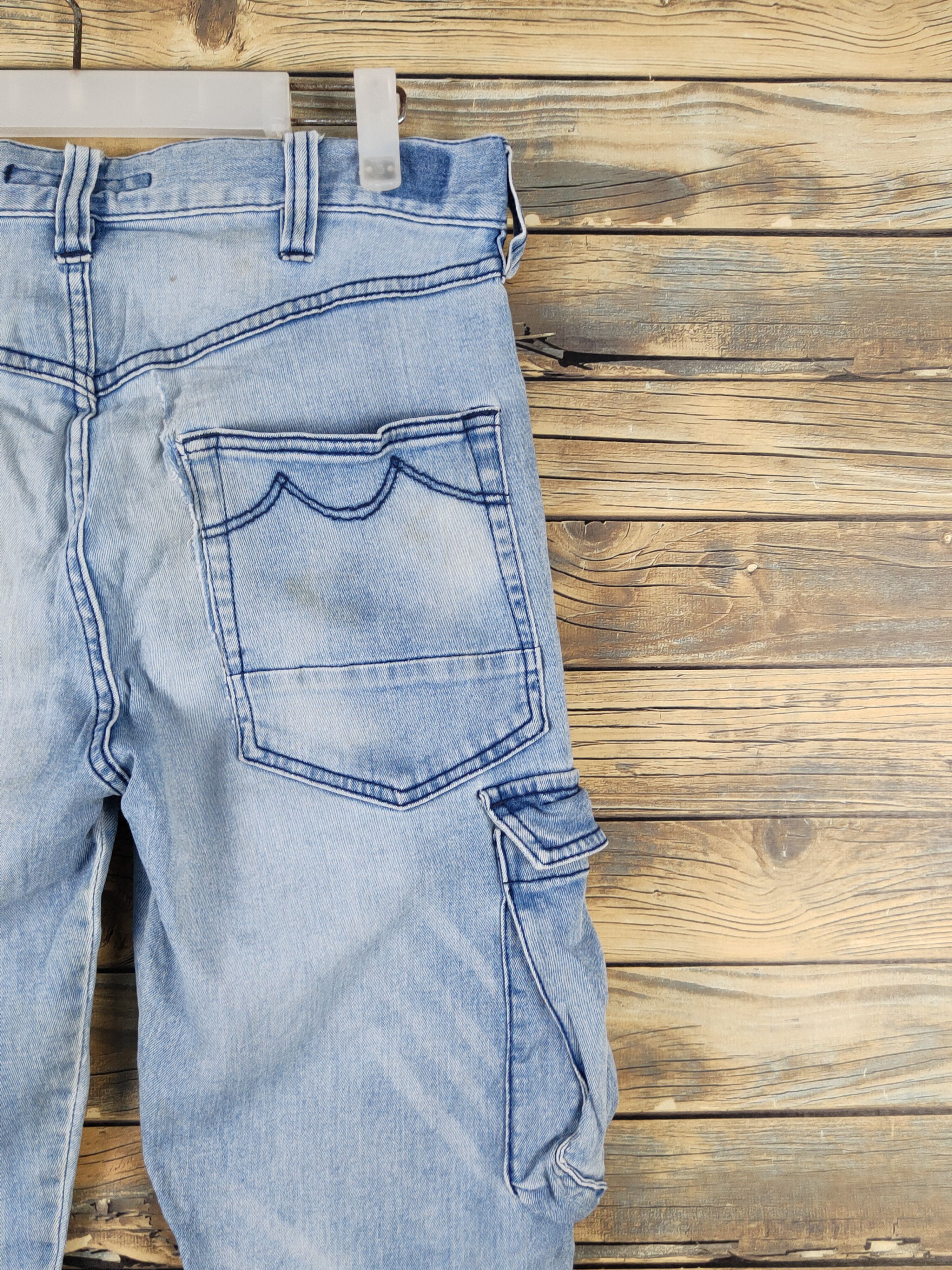 Japanese Brand Blue Monster Clothing Blue Distressed Ripped Jeans #W1495 Size US 31 - 13 Thumbnail