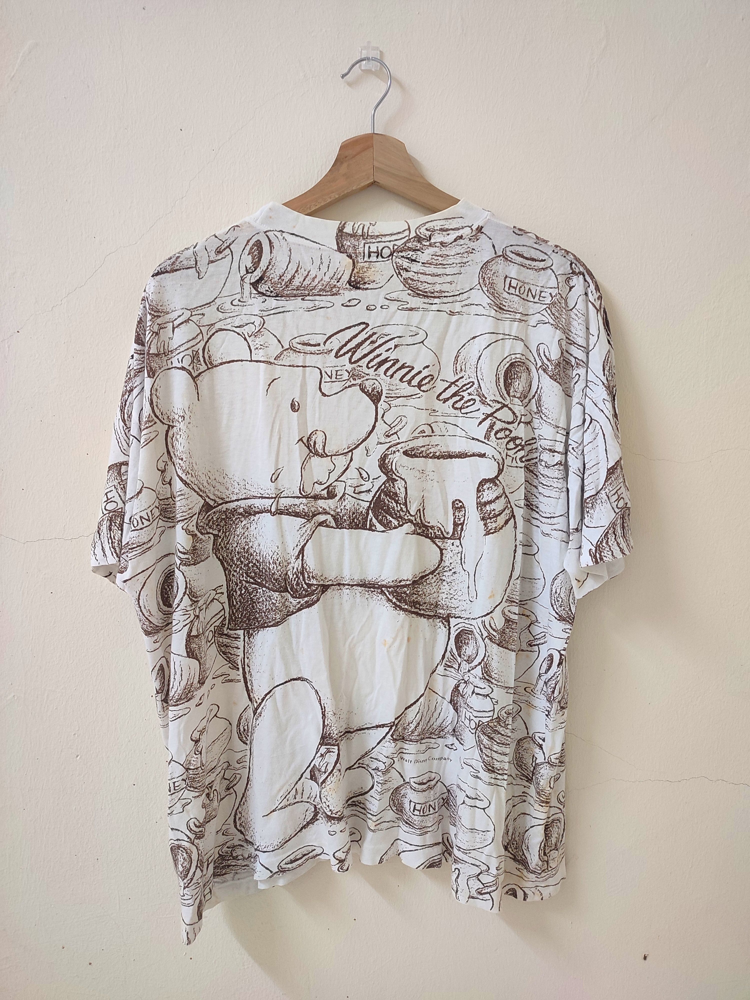 Disney 💥90s Pooh Big Print Single Stitch Tees Size US XL / EU 56 / 4 - 2 Thumbnail