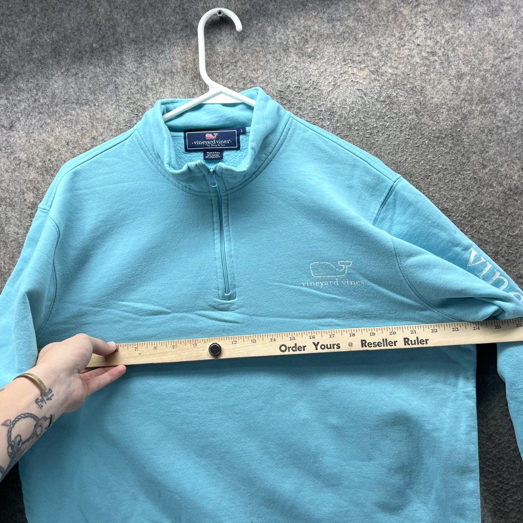 Vineyard Vines Vineyard Vines Sweatshirt Mens Large Blue 1/4 Zip Whale Logo Pullover Fleece Size US L / EU 52-54 / 3 - 7 Thumbnail