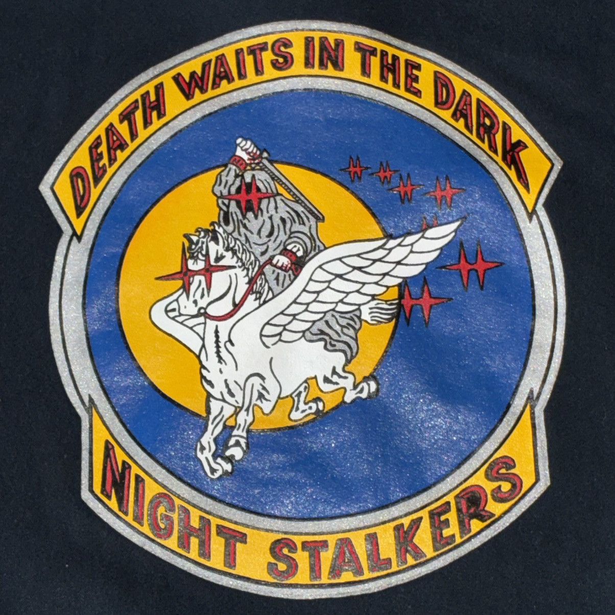 Jerzees Death Waits In The Dark Night Stalkers military hoodie Size US XXL / EU 58 / 5 - 2 Thumbnail