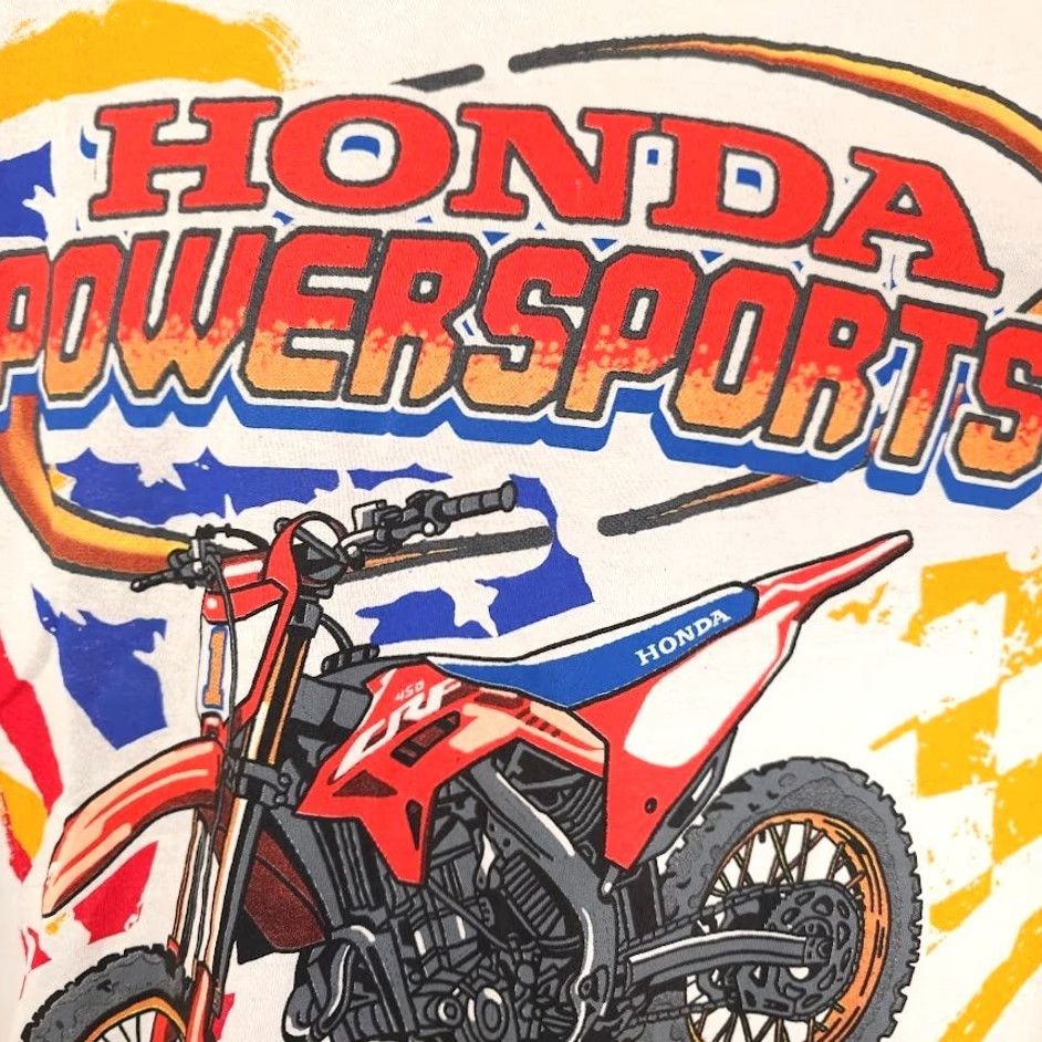 Honda Honda Motocross T Shirt Mens Size Small CRF 450R Supercross Racing All Over AOP Printed Cotton Ivory Shirt Size US S / EU 44-46 / 1 - 3 Thumbnail