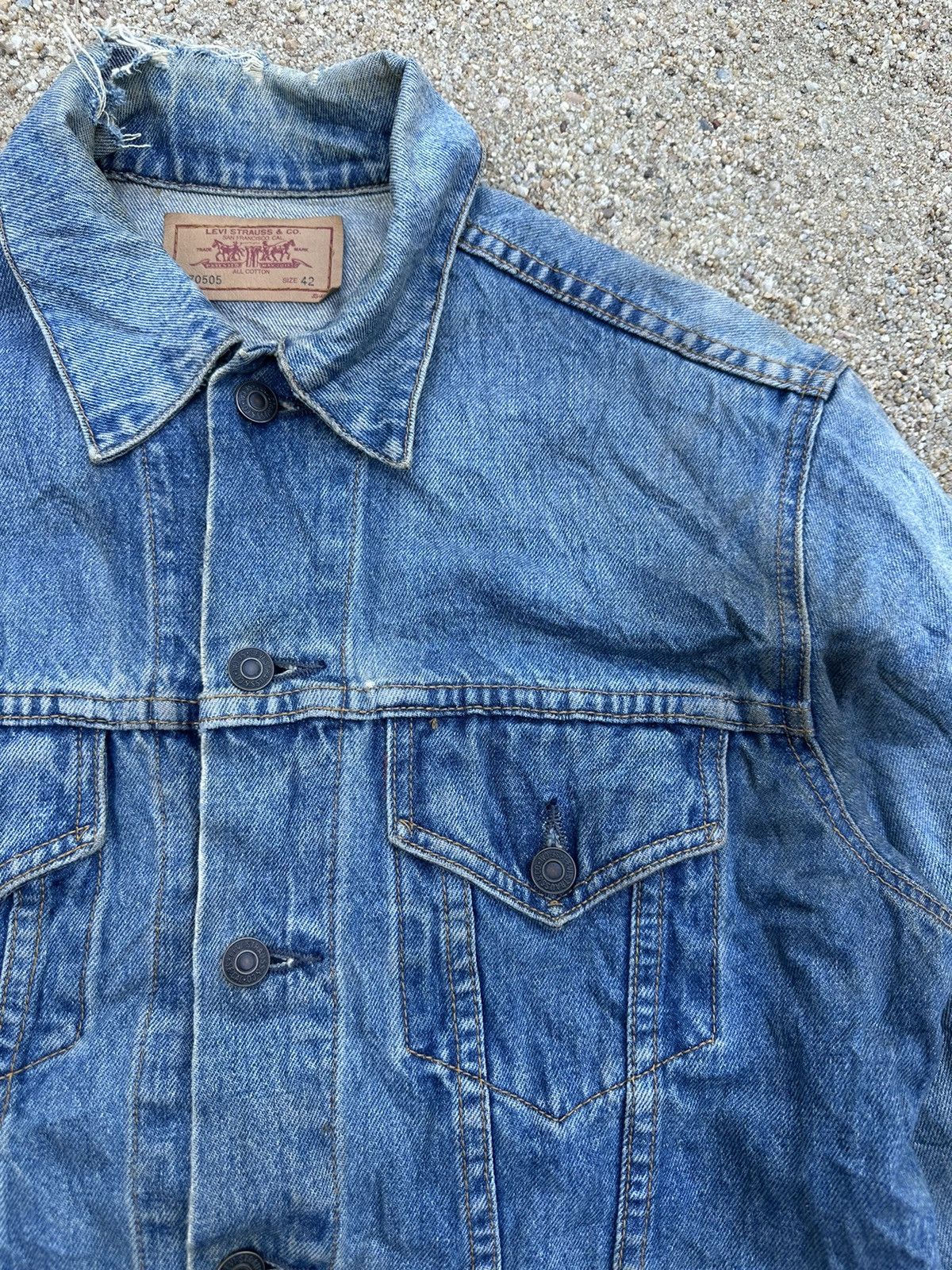 Levi's × Vintage Vintage 90s Levis Denim Tracker Jacket Size US L / EU 52-54 / 3 - 7 Thumbnail