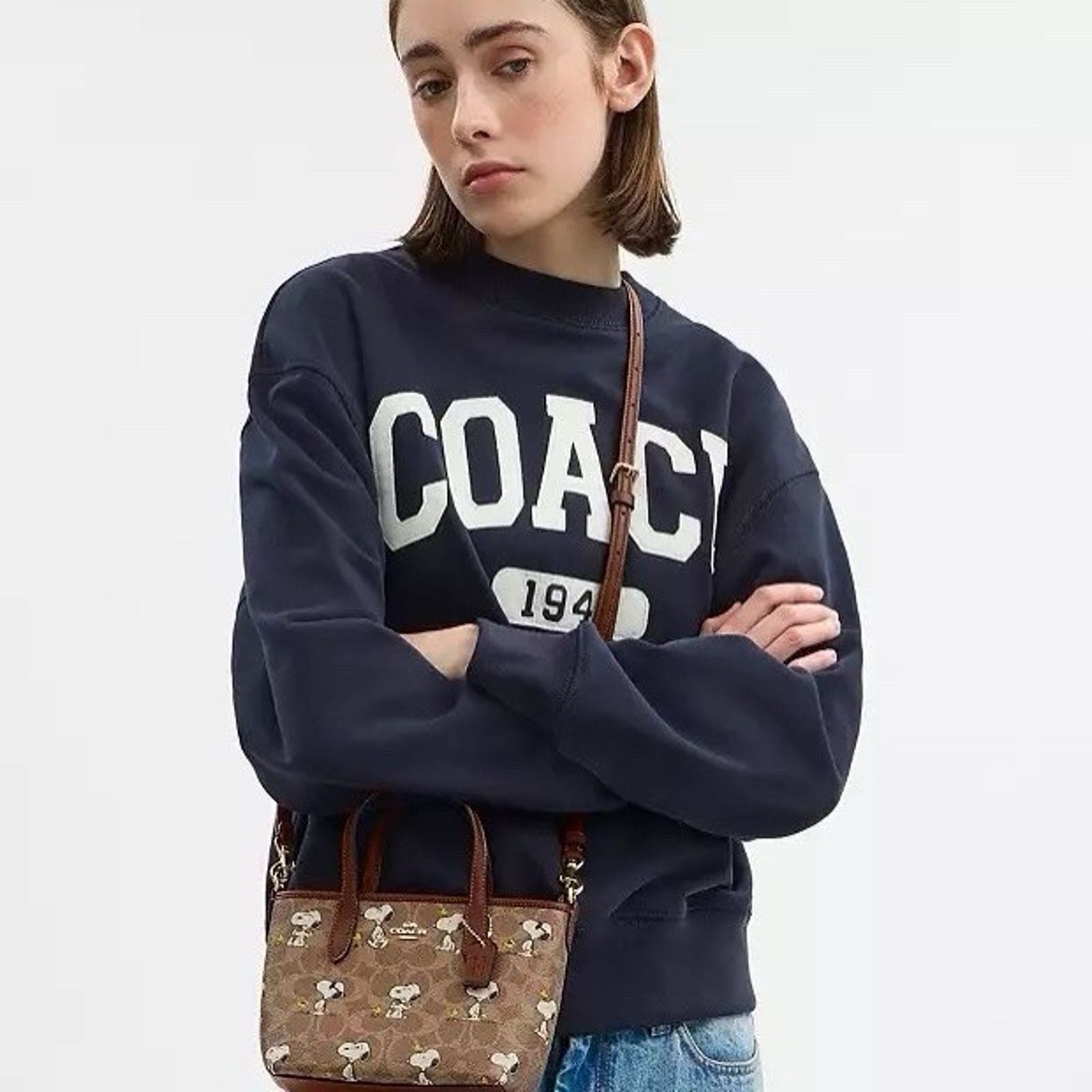 Coach NWT Coach X Peanuts City Mini Tote Bag Snoopy BS83 Size ONE SIZE - 7 Thumbnail