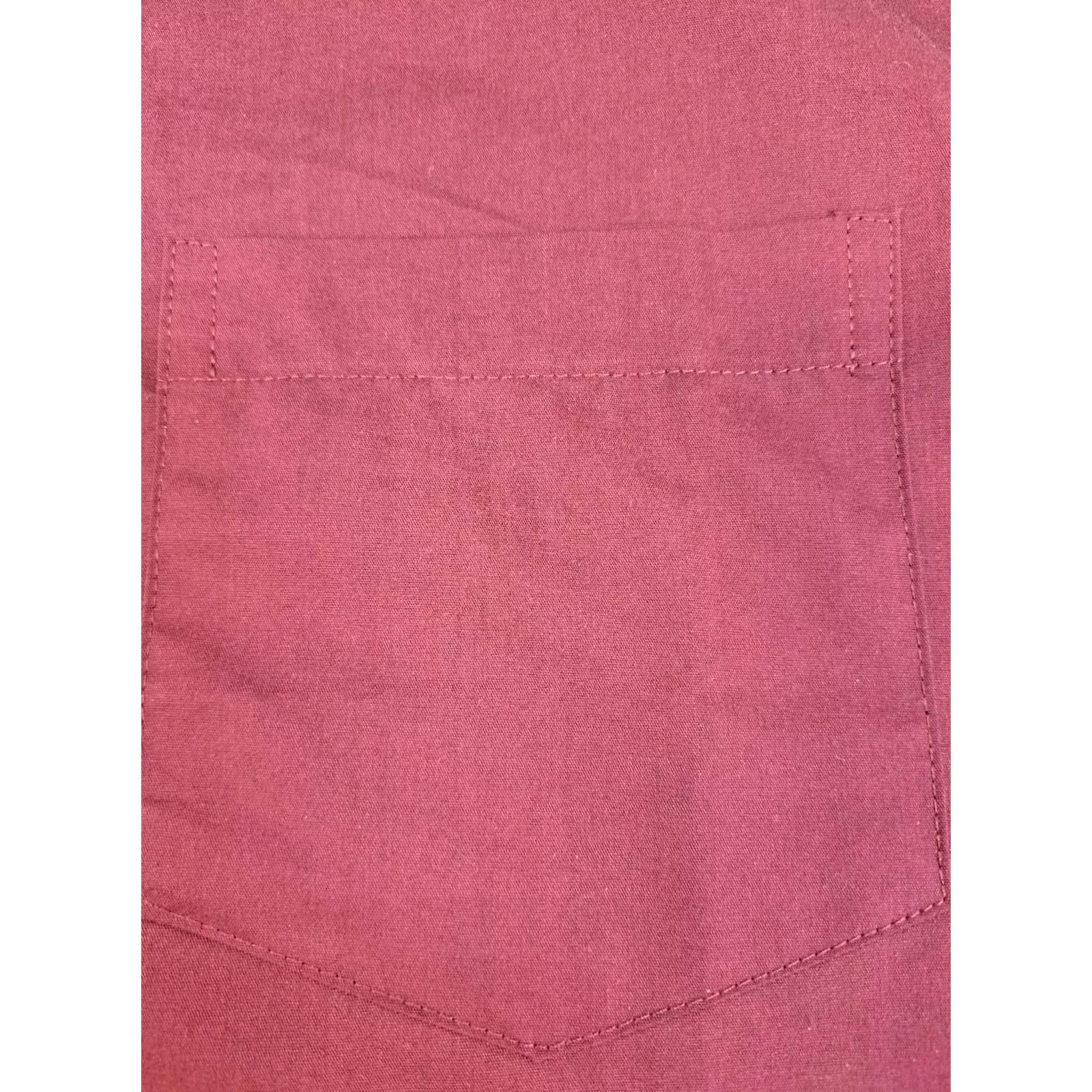 Vintage VSTR Premium Mens Short Sleeve Button-Up Stretch Shirt M Maroon Knit Casual Shirt, Win? Size US M / EU 48-50 / 2 - 6 Thumbnail