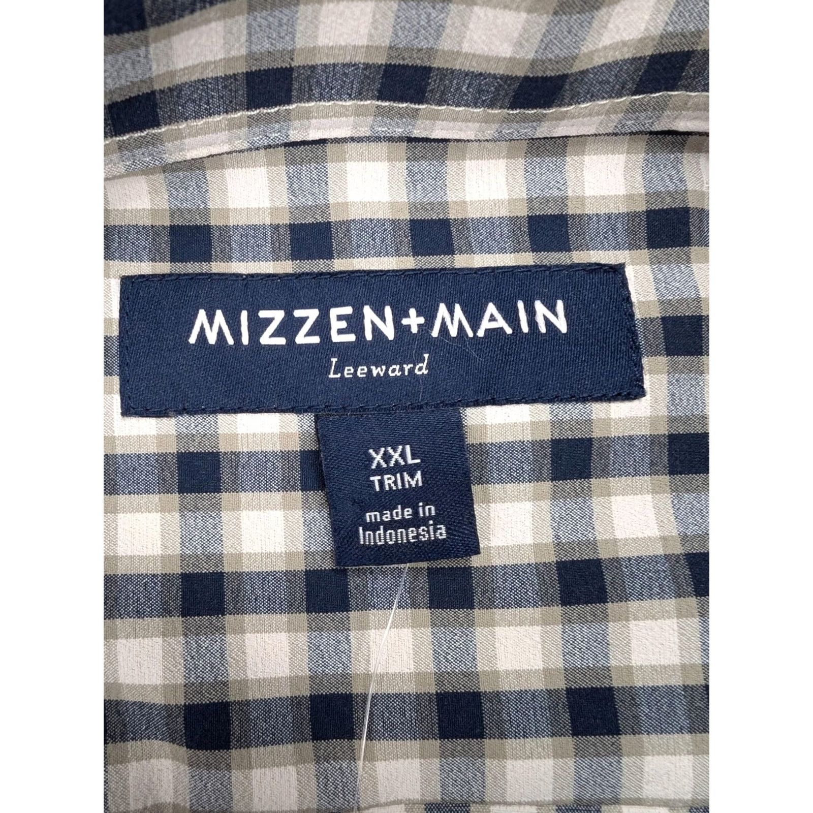 Mizzen+Main Mizzen+Main Leeward Shirt Mens 2XL Trim Fit Blue Plaid Dress Shirt Size 48R - 7 Thumbnail