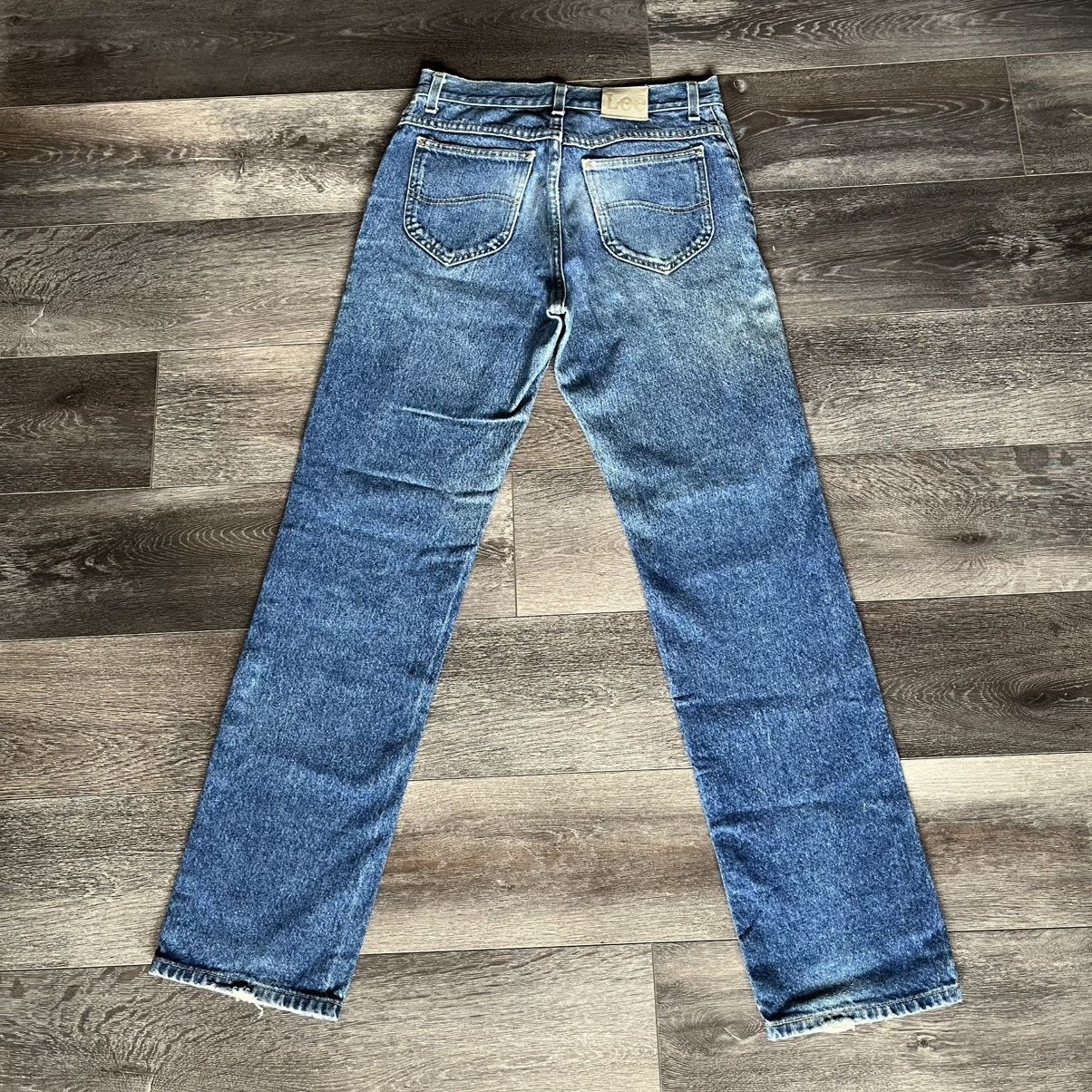 Lee Vintage 1990s Lee Straight Washed Distress Denim Jeans 29x32 Size US 29 - 2 Thumbnail
