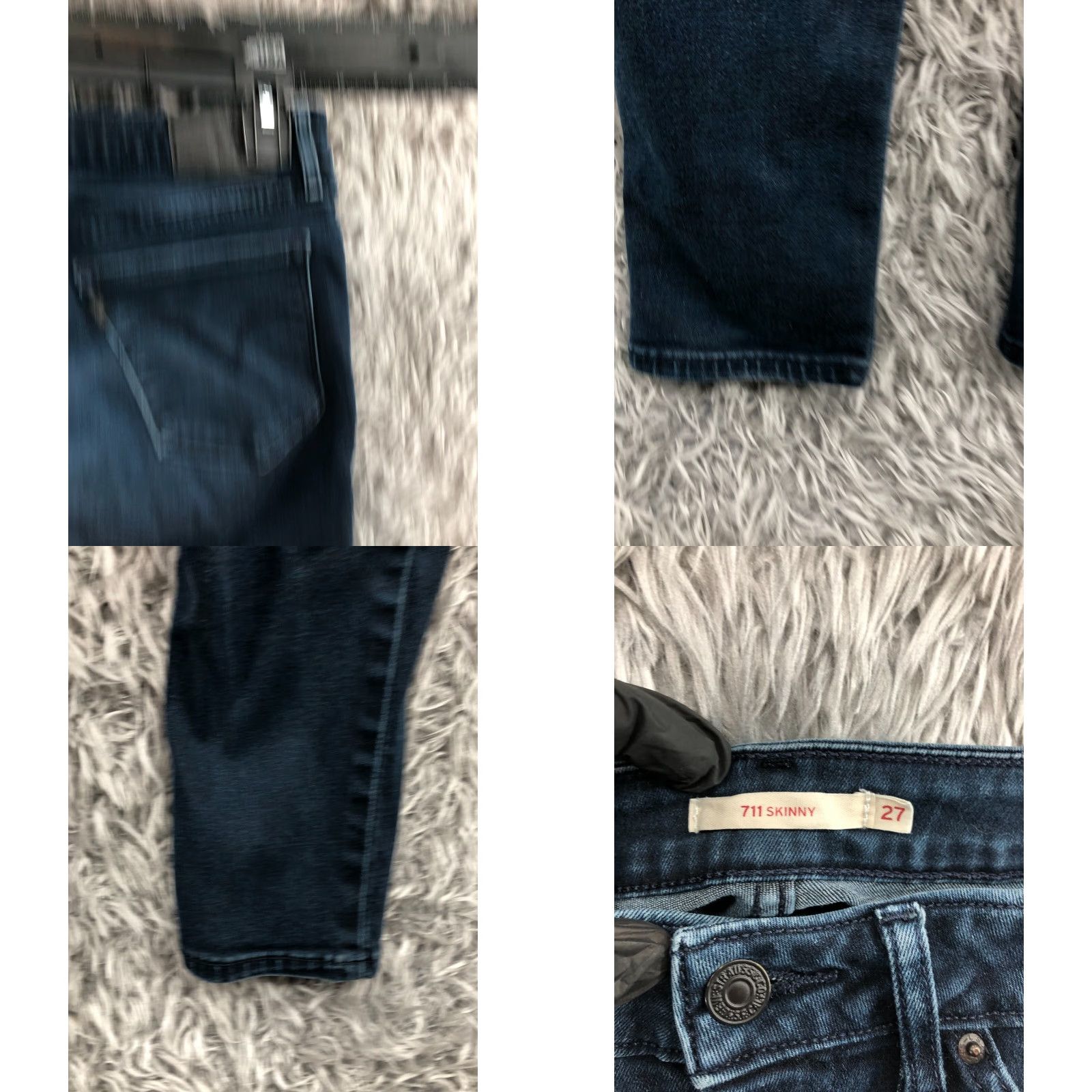Levi's Levi's 711 Skinny Jeans Womens Size 27 Dark Wash Blue Flaw - 5-Pocket Denim Regular Rise Low Inseam 30" Size 27" / US 4 / IT 40 - 8 Thumbnail