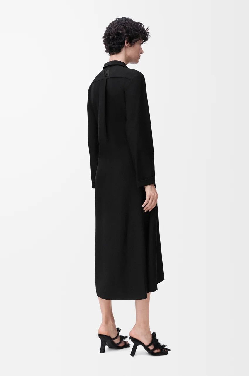 Loewe o1loc1c0525 Polo Dress in Stretch Viscose in Black Size S / US 4 / IT 40 - 3 Thumbnail