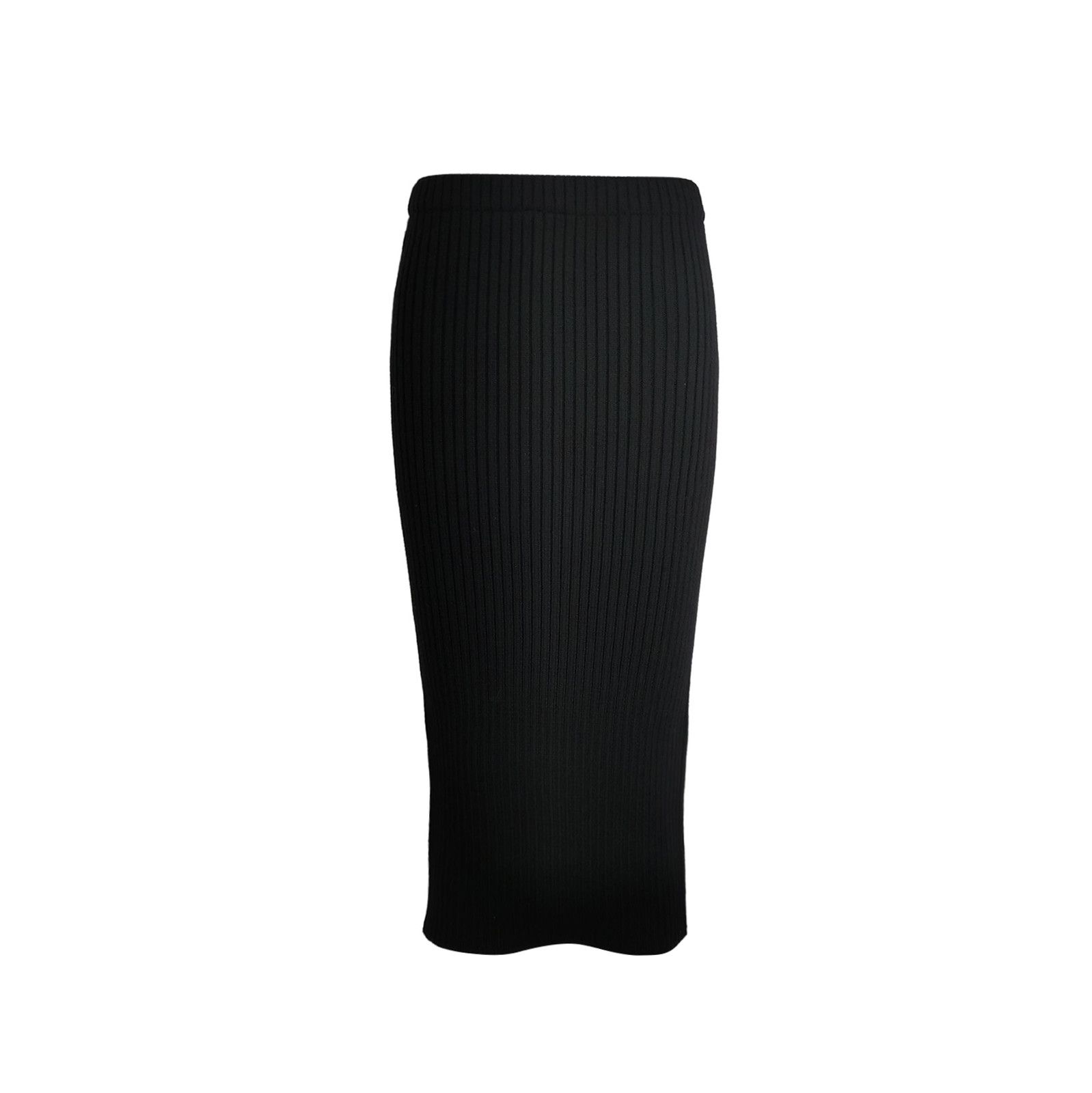 Prada Prada Black Wool Blend Midi Skirt 0089 Size 40" / US 18 - 1 Thumbnail