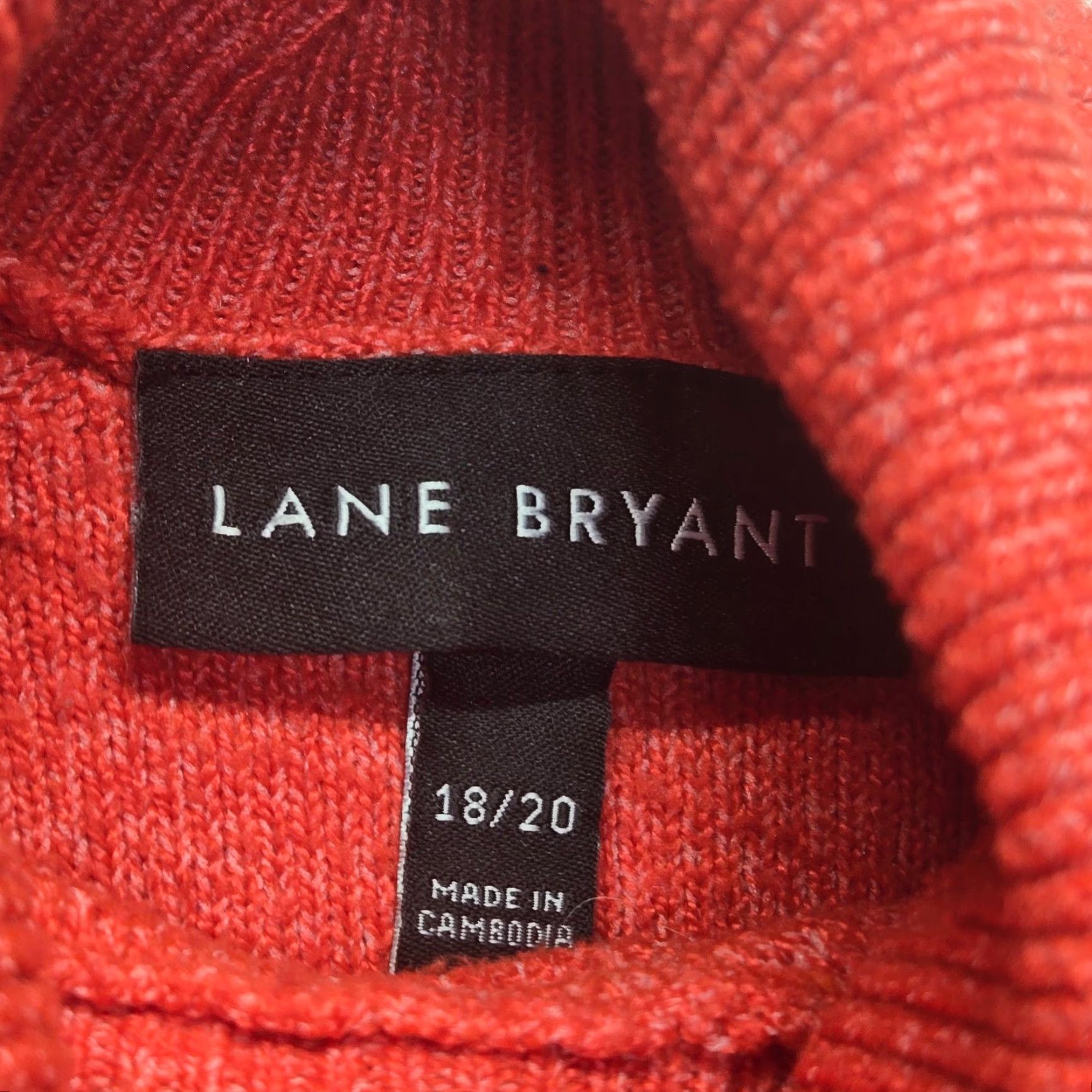 Vintage Lane Bryant Plus Size Sweater Long Sleeve Turtleneck Solid Orange Classic Fit Adult Women's 18/20 Size XXL / US 16-18 / IT 52-54 - 2 Thumbnail