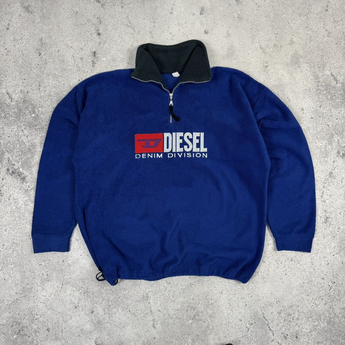 Diesel × Vintage Vintage Diesel Y2K Big Logo 1/4 Zip Fleece Size US XL / EU 56 / 4 - 2 Thumbnail