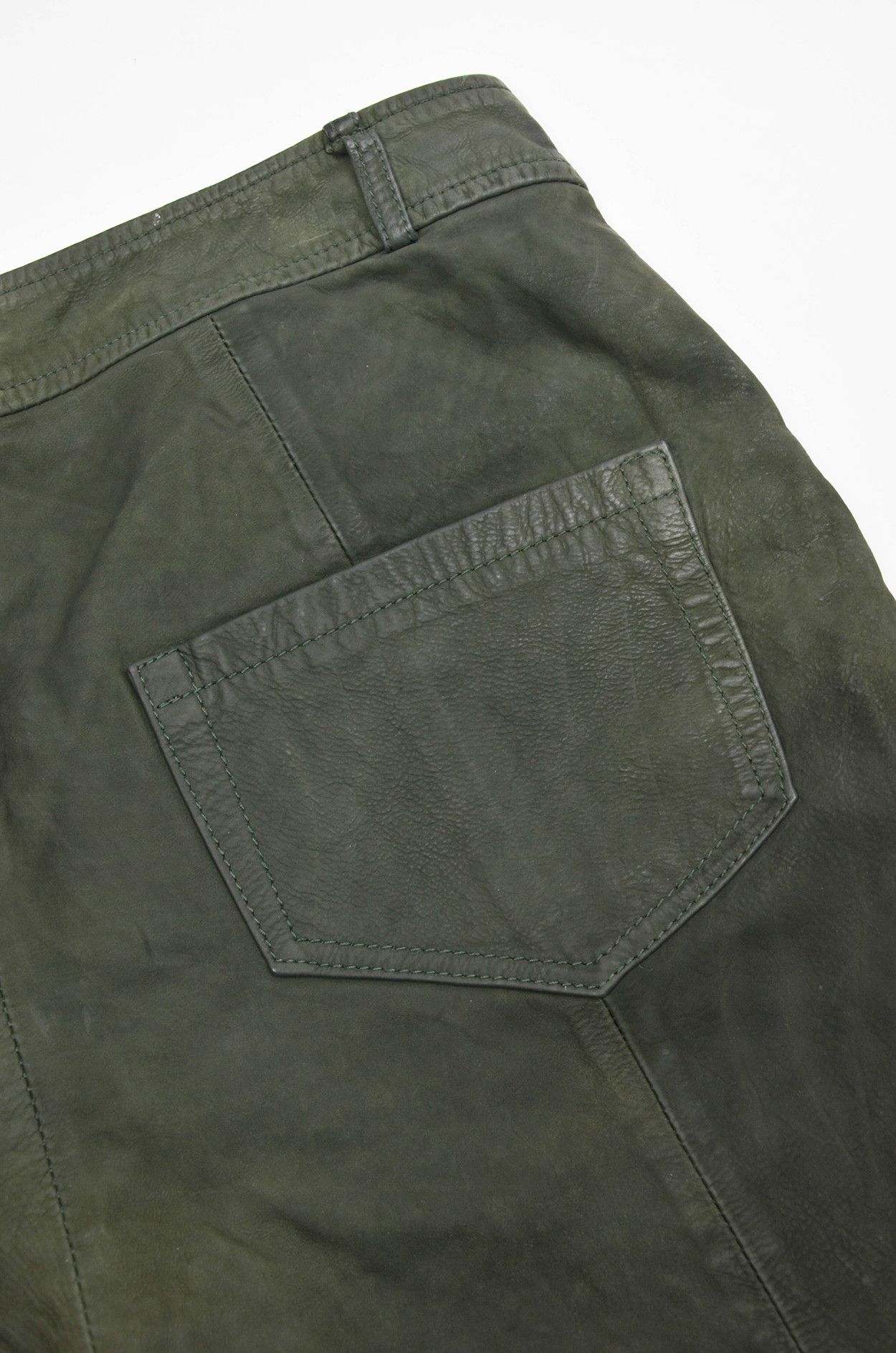 Leather × Scotch & Soda MAISON SCOTCH Green Leather Pants Size 33" - 13 Thumbnail